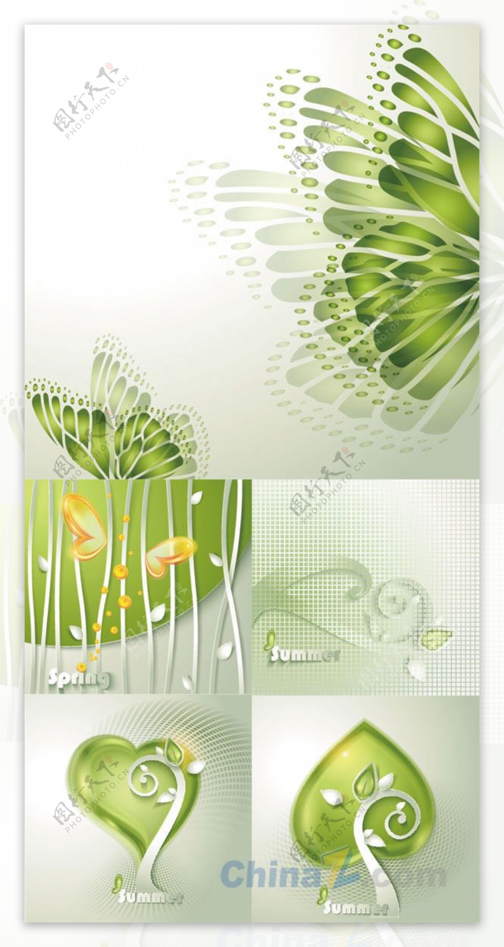 绿蝴蝶创意设计矢量素材