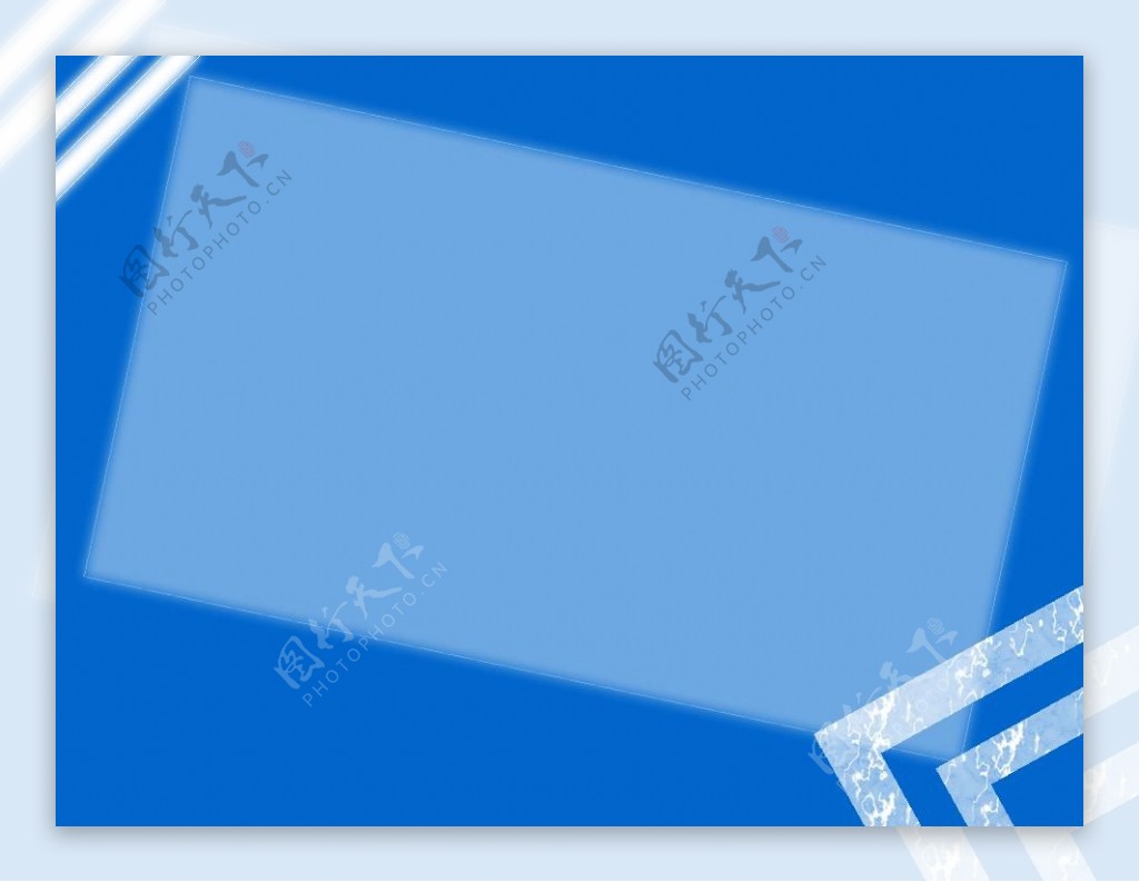 简洁边框蓝色背景PPT模板