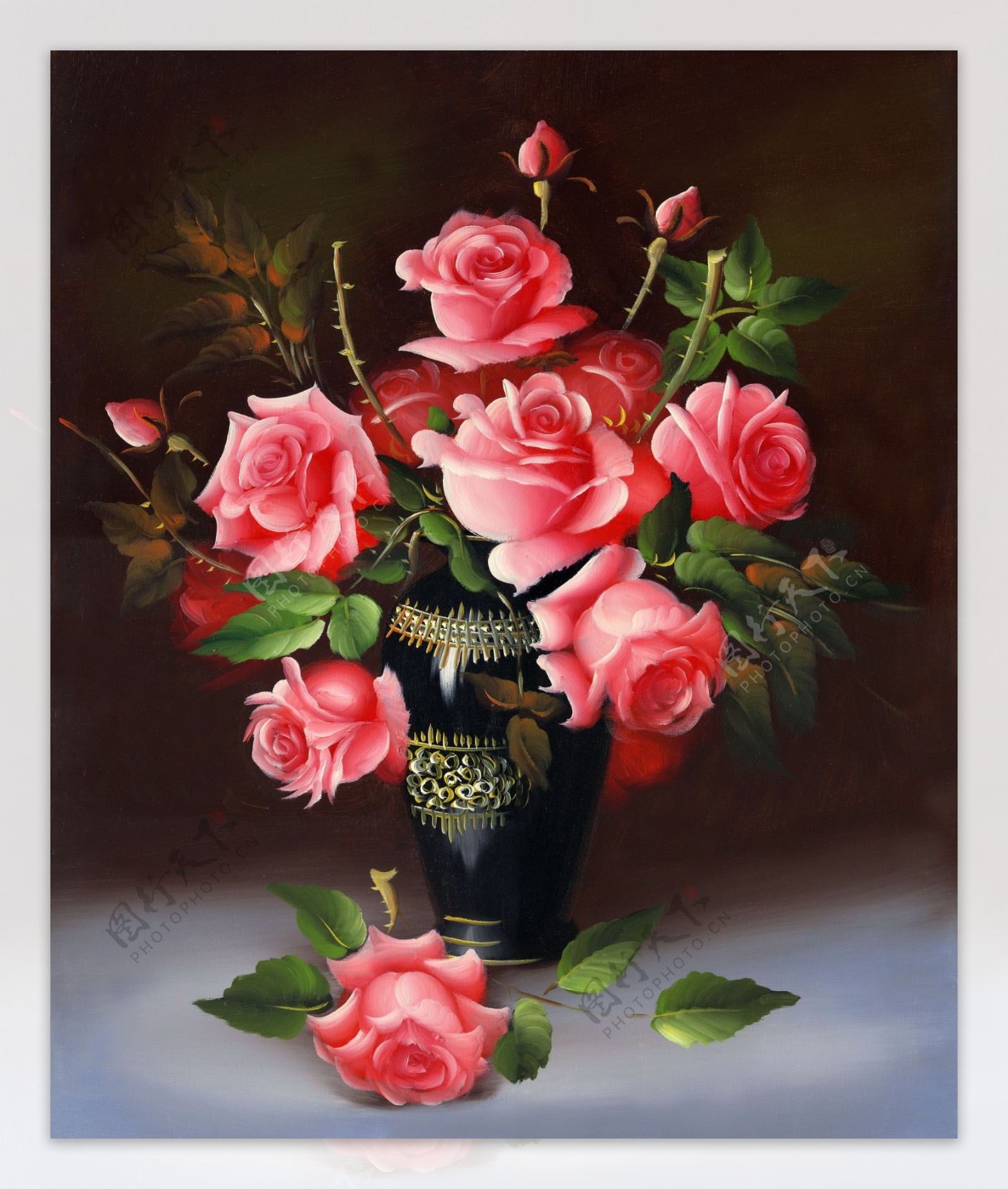 JW11022137静物花卉油画超写实主义油画静物
