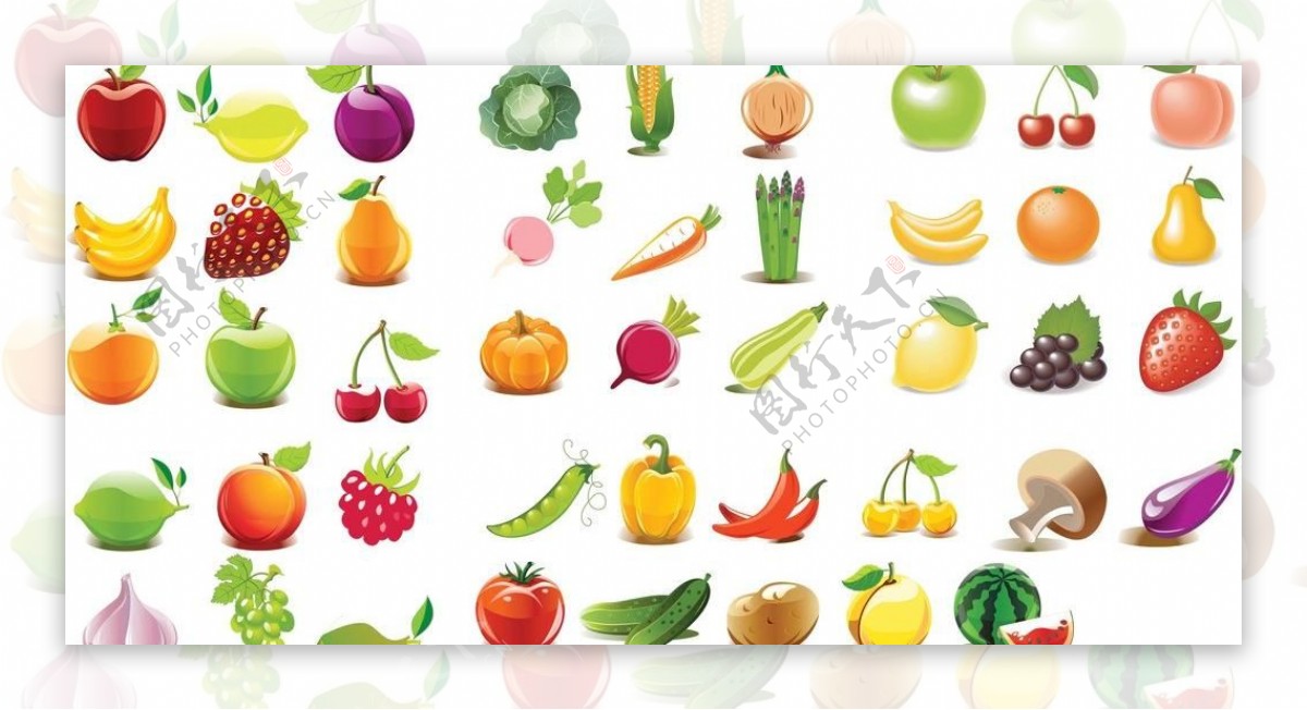 水晶水果卡通蔬菜水果图片