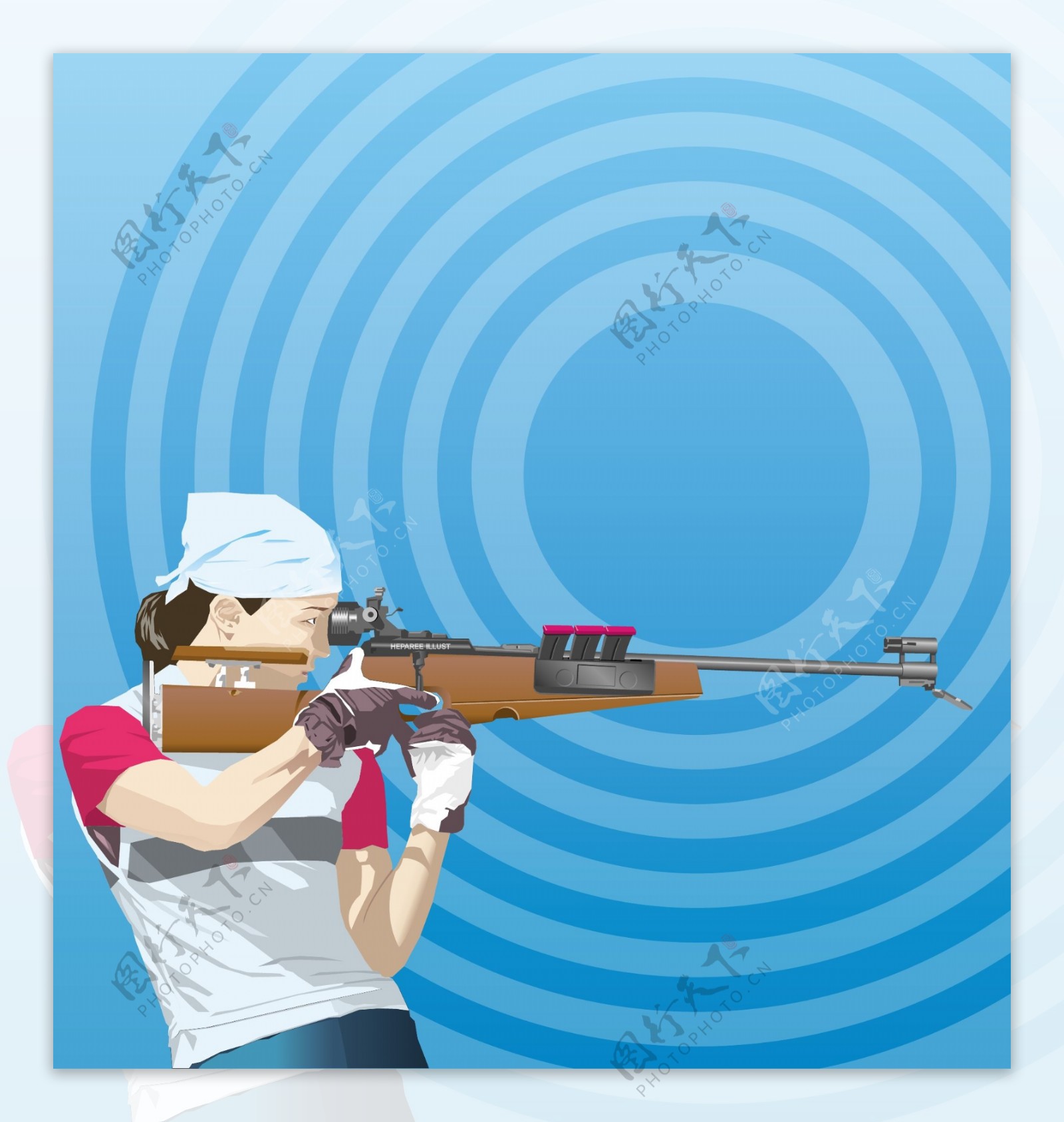 射击运动员韩国AI矢量图245