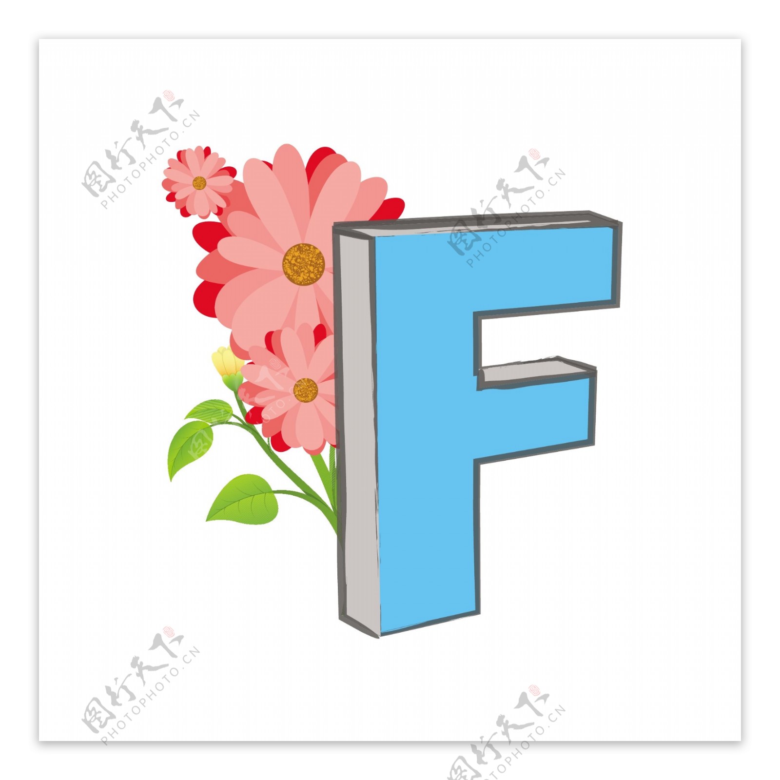 向量F字母花