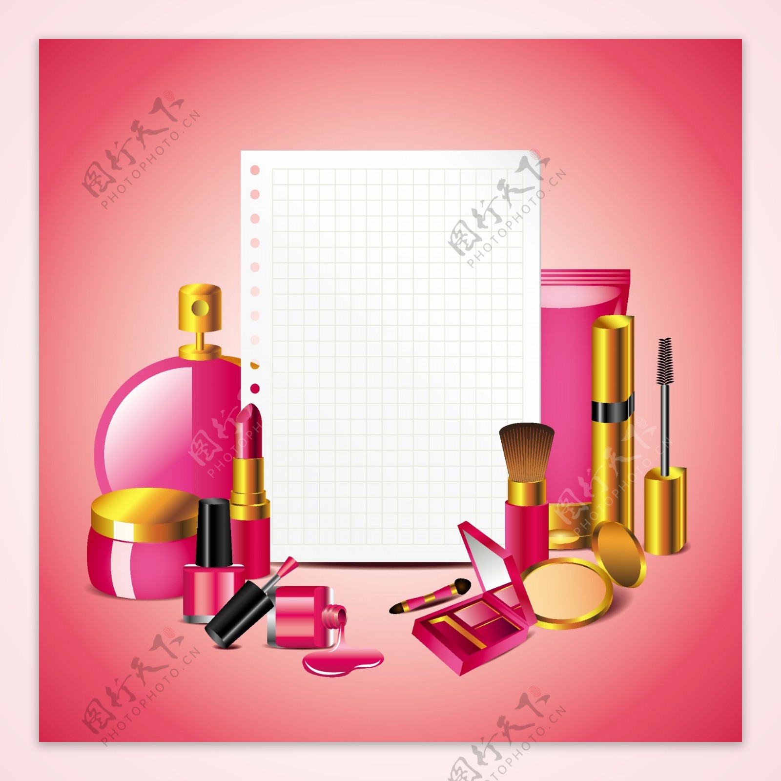 女性化妆用品背景图片