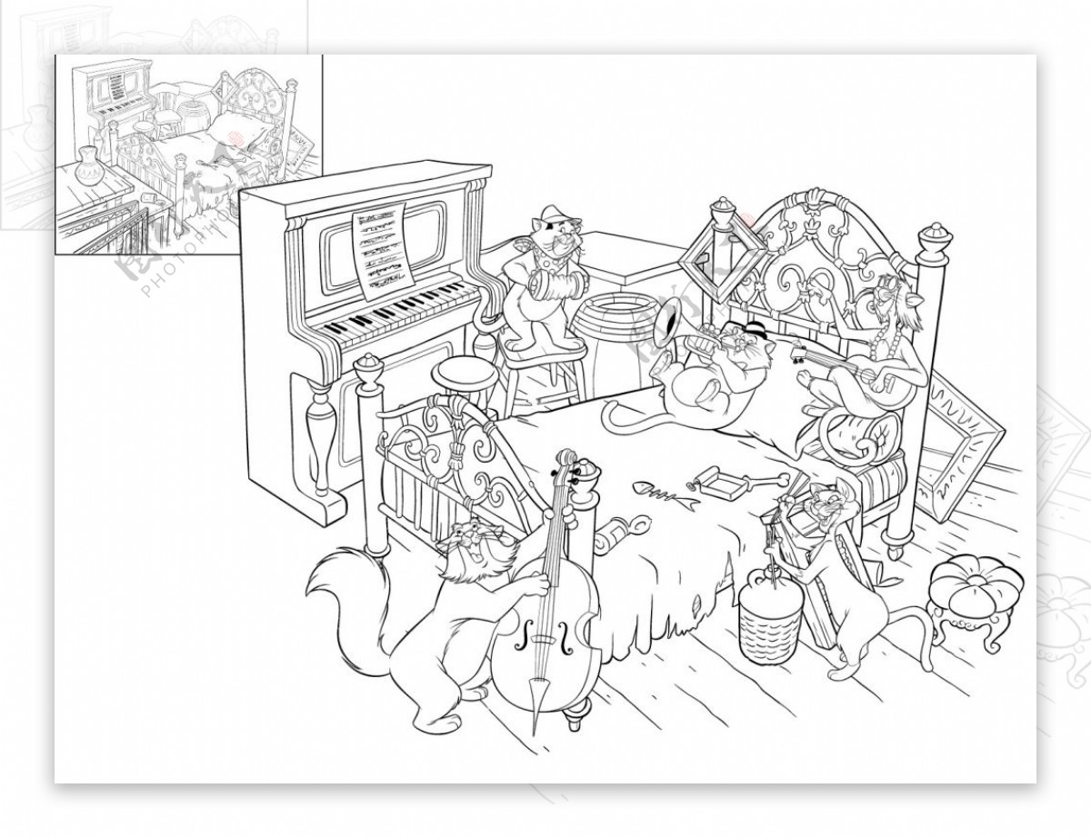 卡通玛莉猫的动画场景