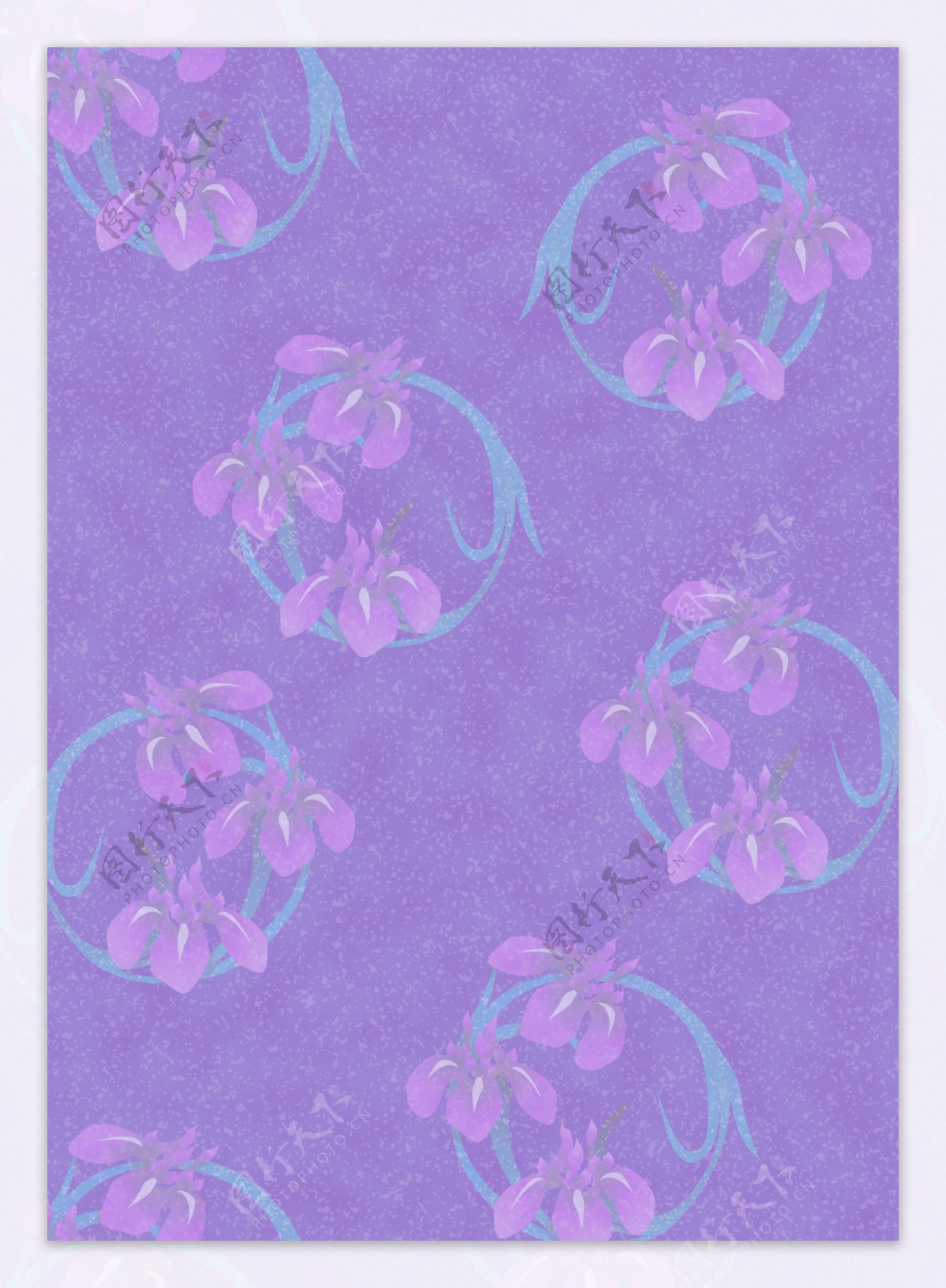 紫色枝叶花纹叠加单页背景图