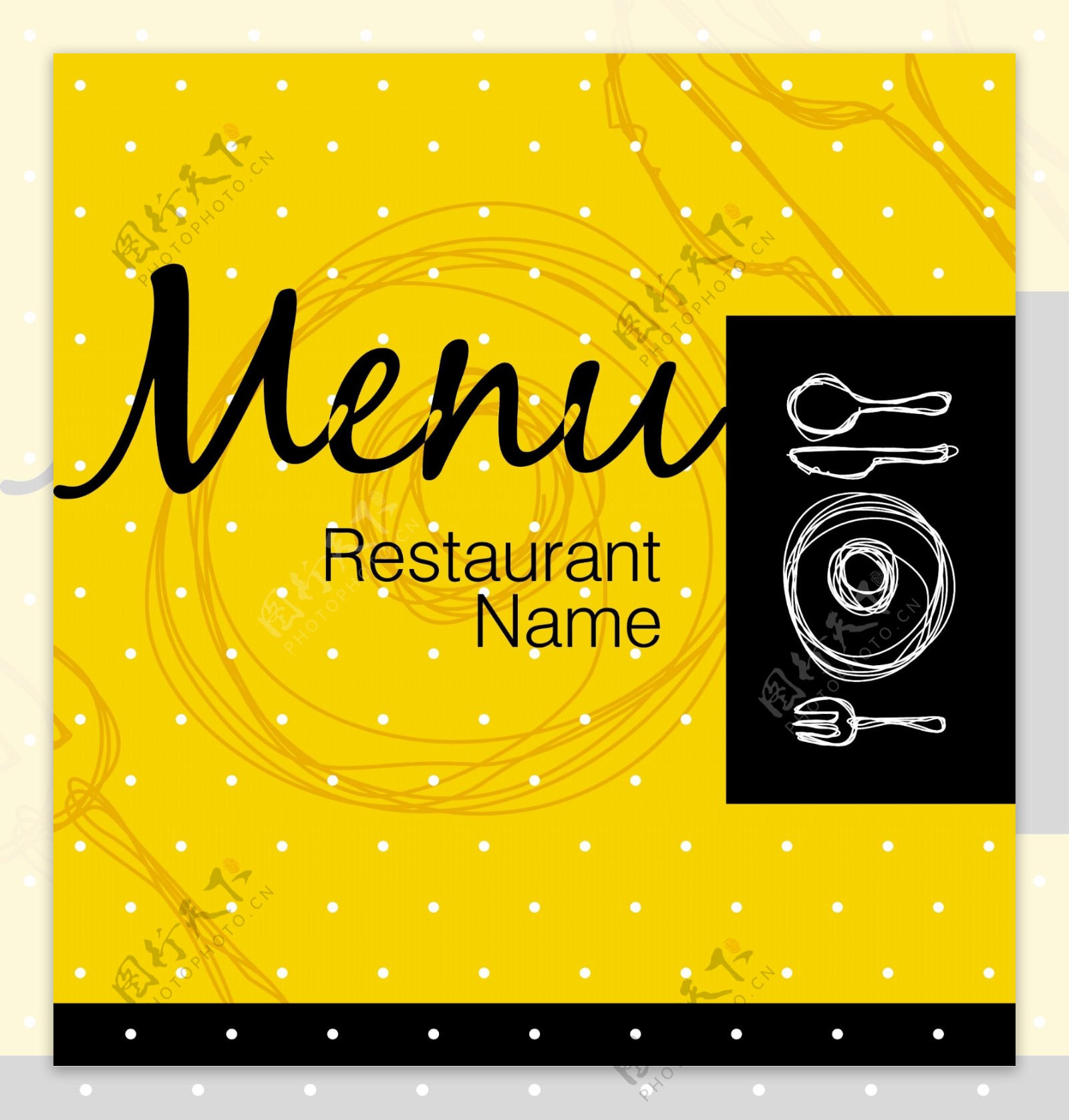 现代饭店的菜单设计元素05