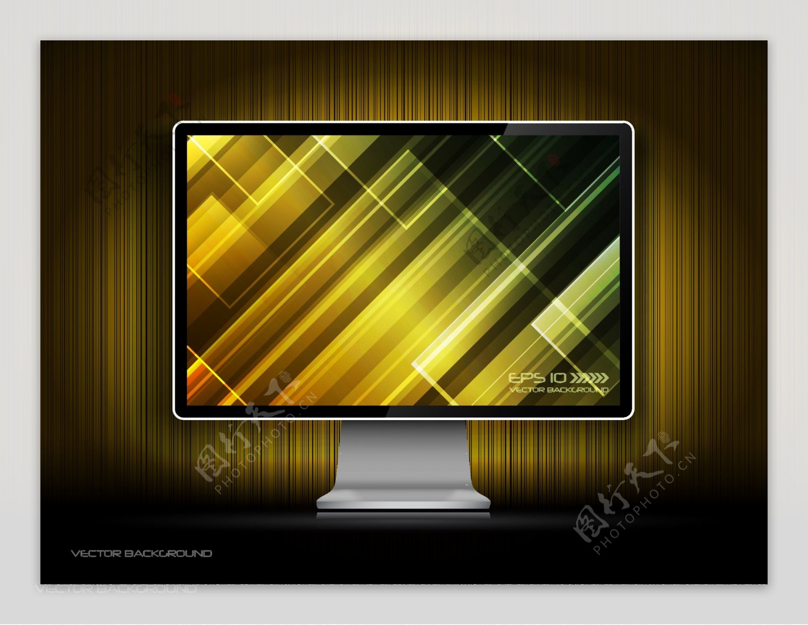 炫彩屏幕液晶电视设计矢量素材