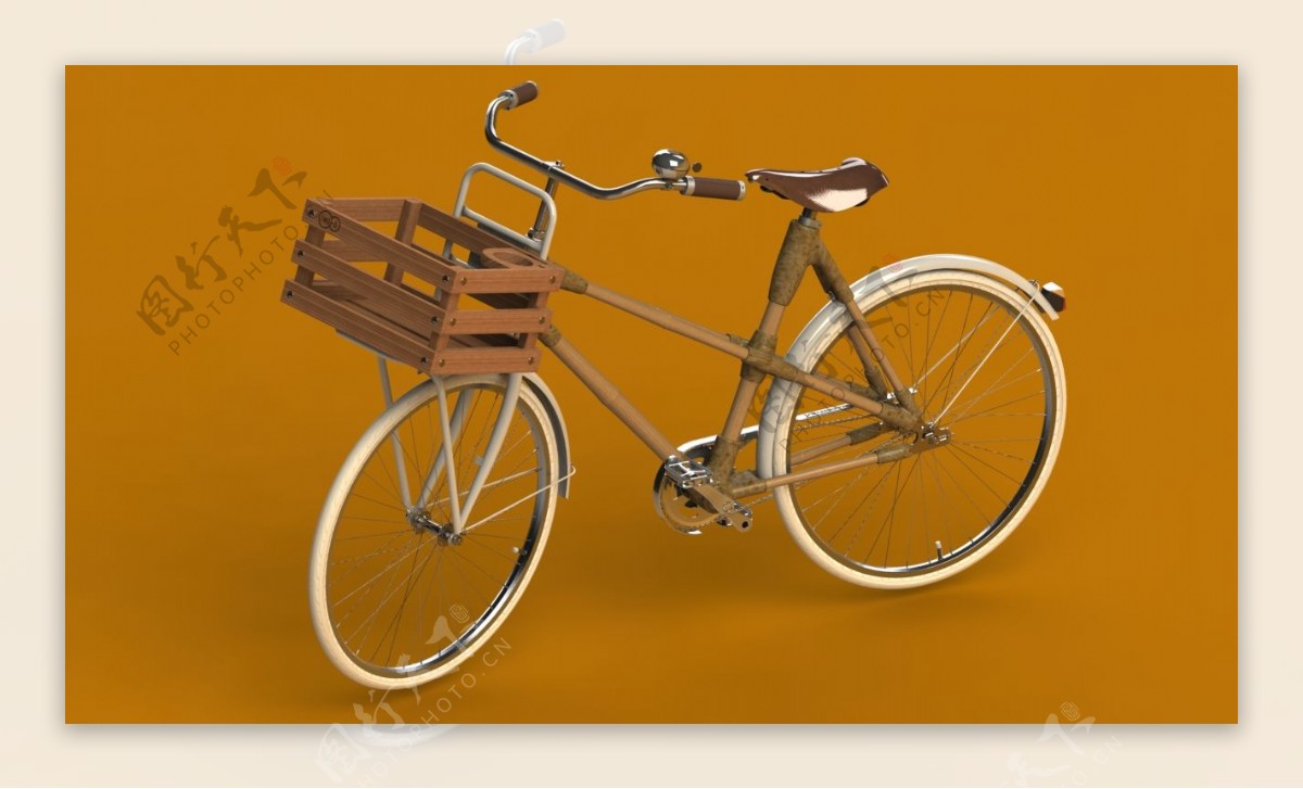 木制自行车筐
