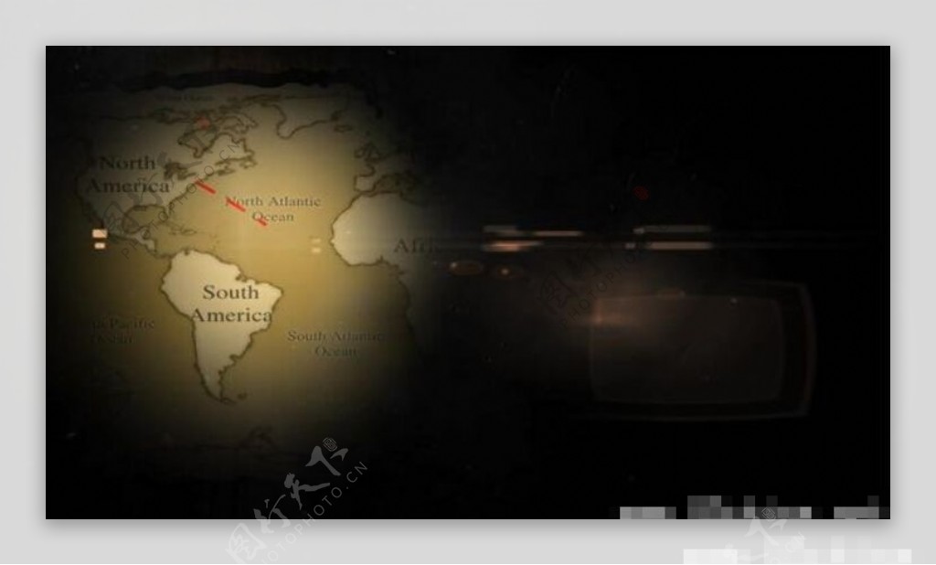灯光照亮世界地图动画AE模版