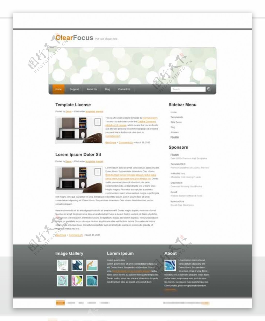 橙色干净的web20网页模板