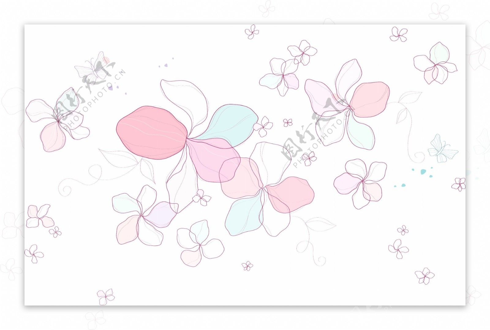 粉色小花朵矢量图
