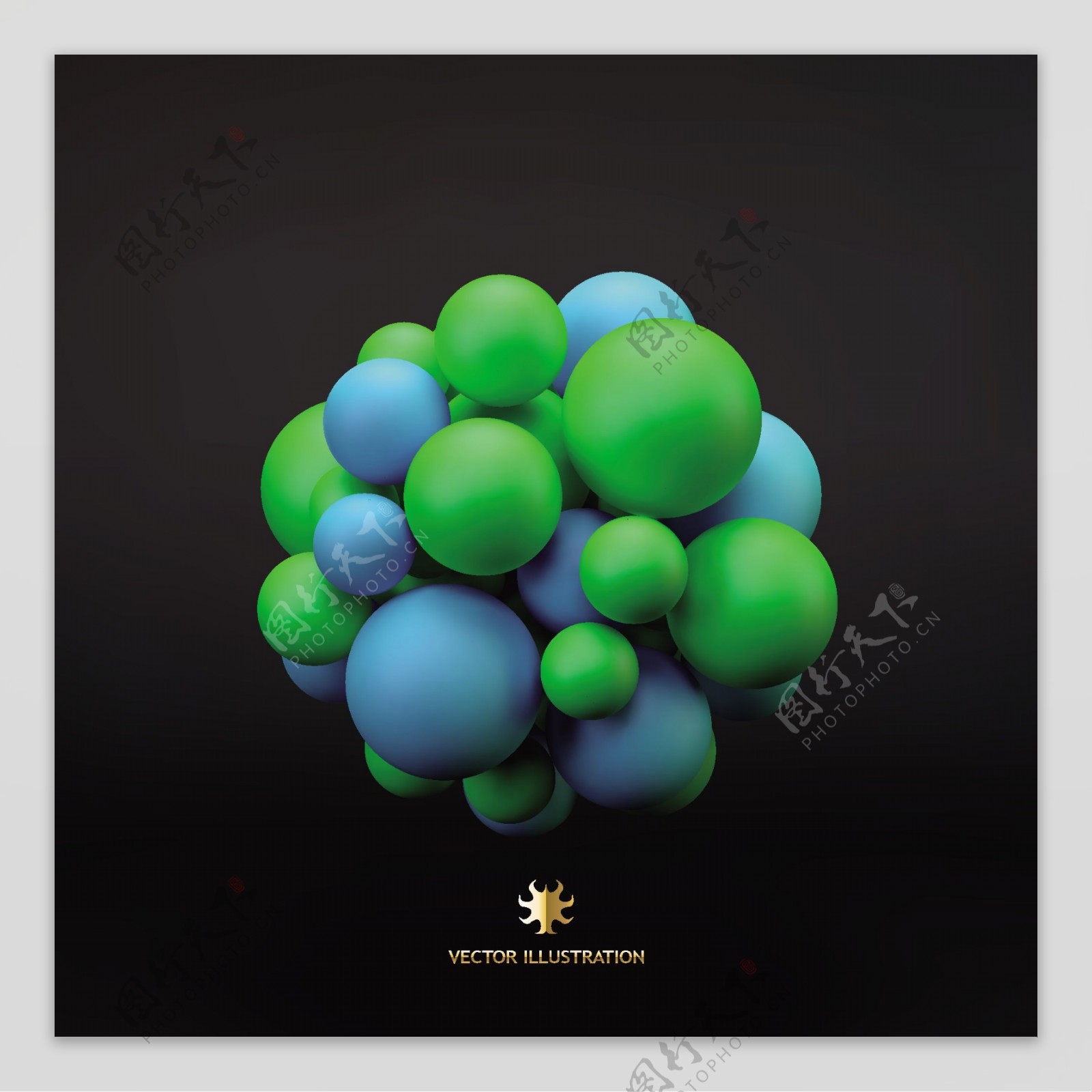 3D彩色球体装饰背景矢量素材