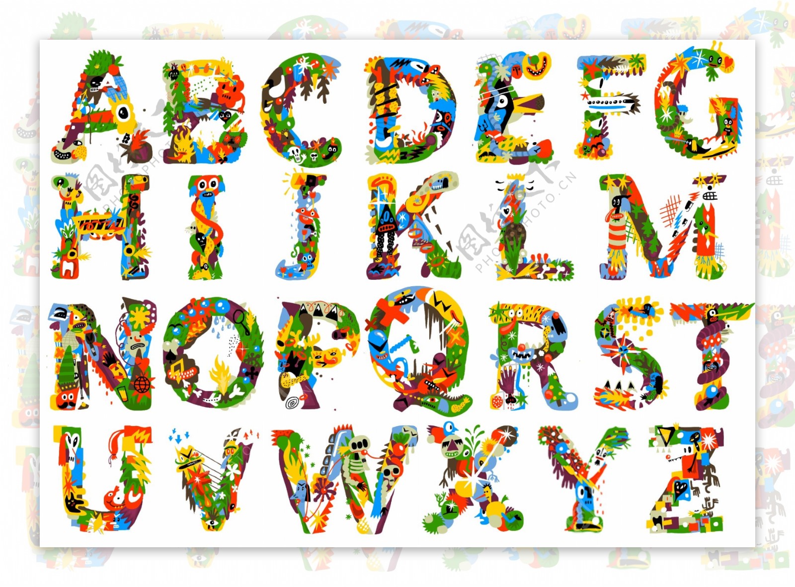 26个漂亮英语字母艺术字