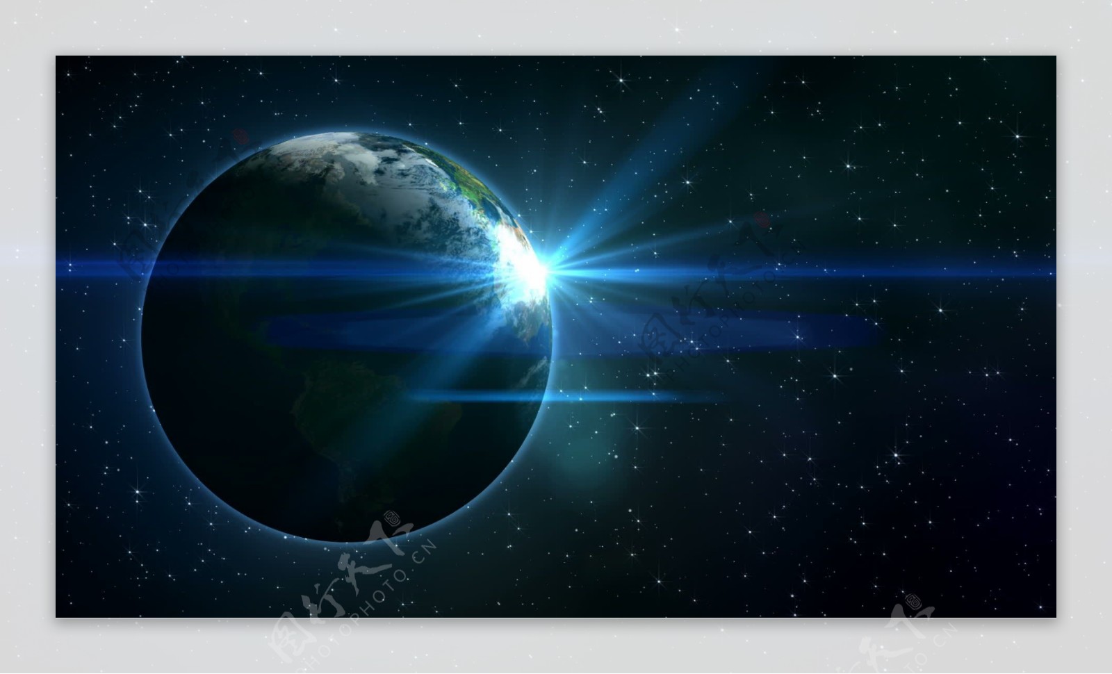 闪烁的星星和行星地球在空间运动的背景视频免费下载