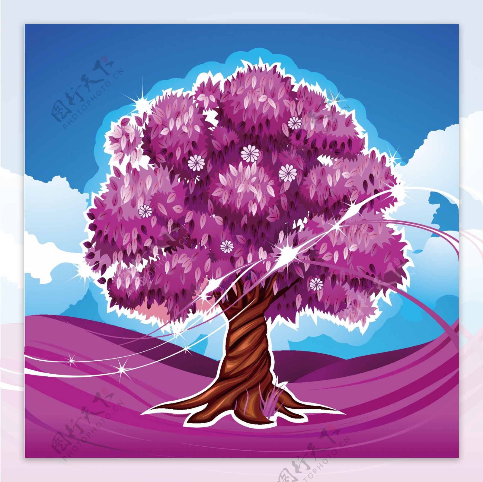 唯美的紫色大树