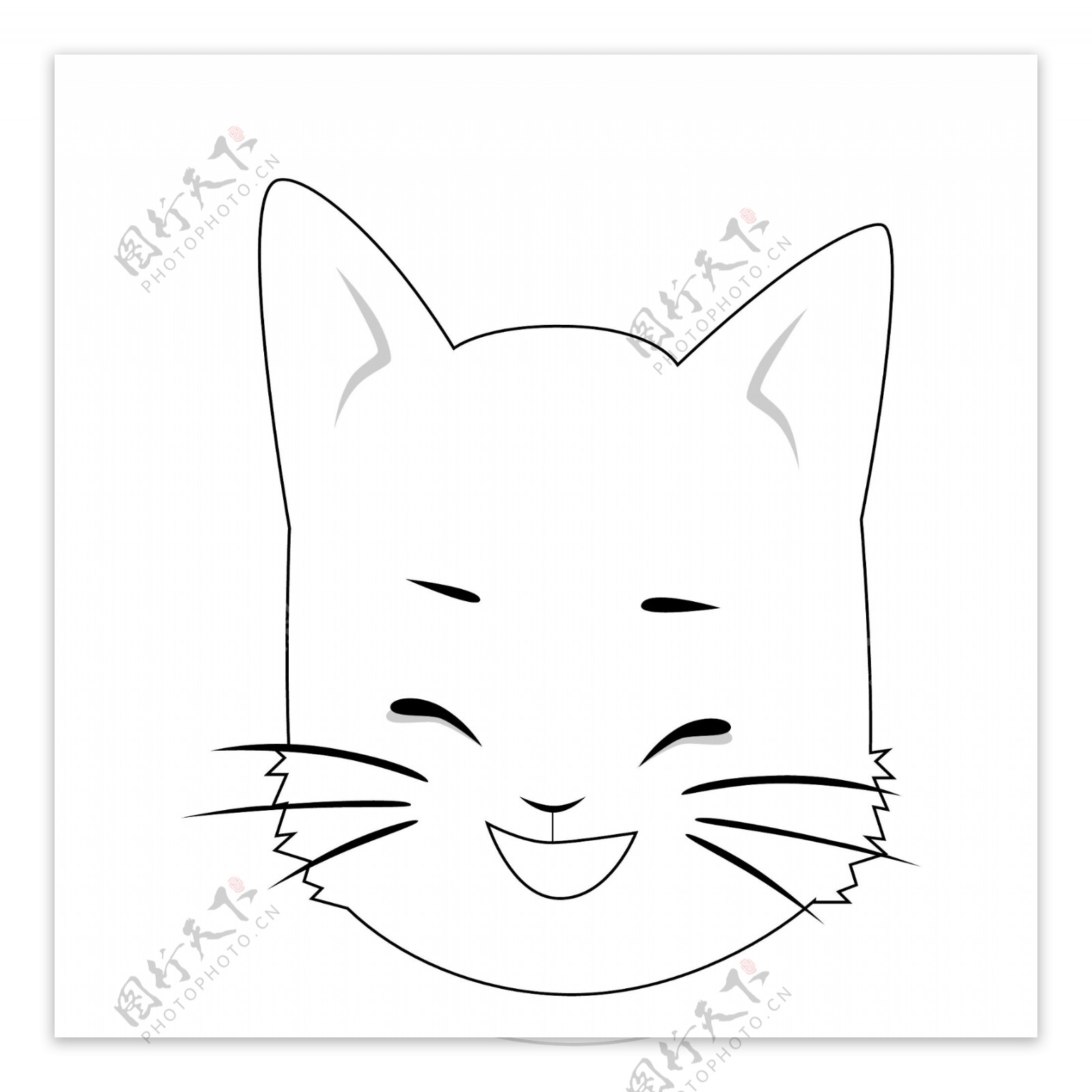 印花矢量图表情卡通动物猫免费素材