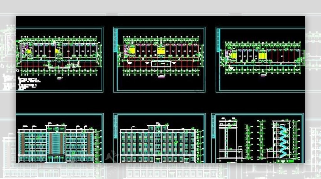 汽配厂多层办公楼建筑图