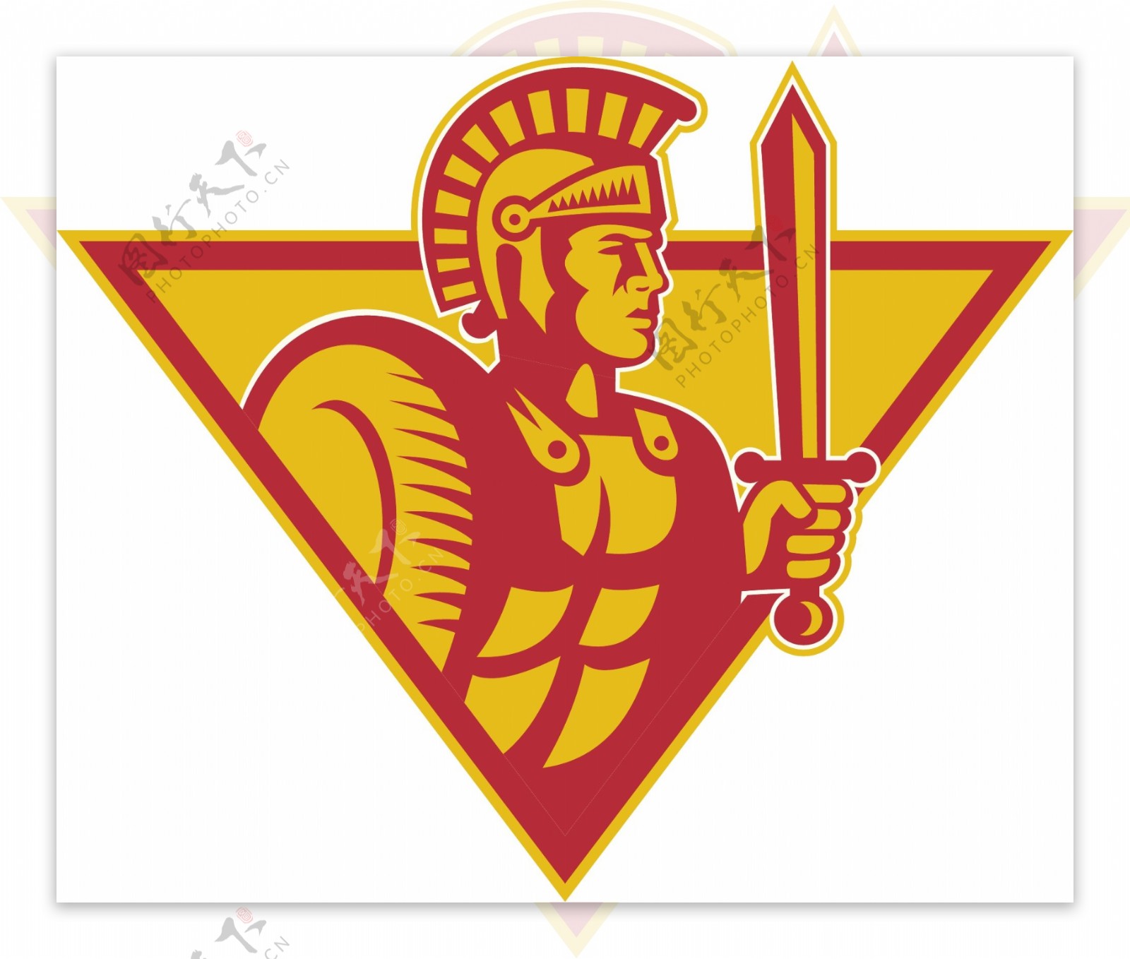 罗马的百夫长的士兵用剑和盾