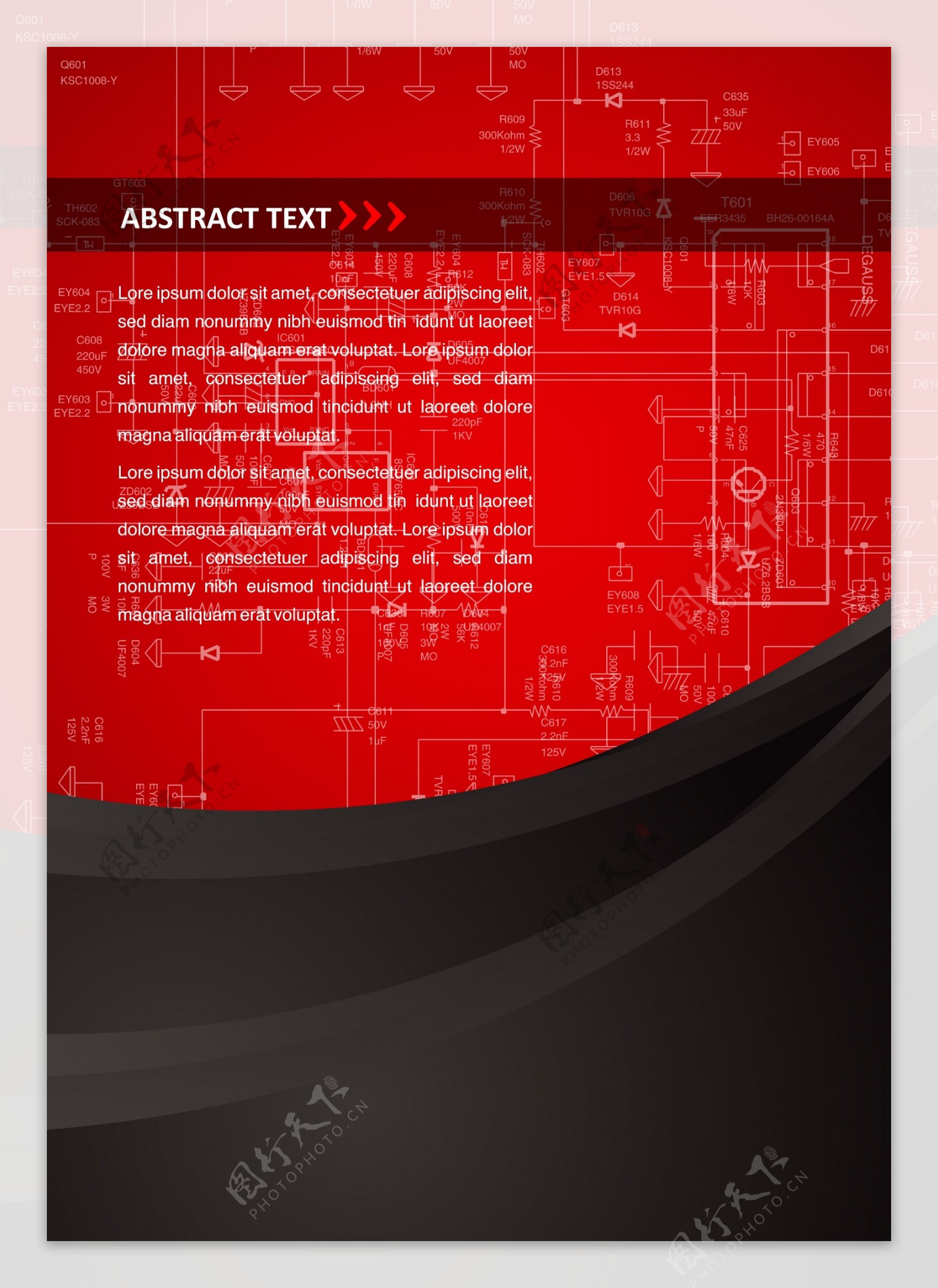 红色版式封面设计矢量图