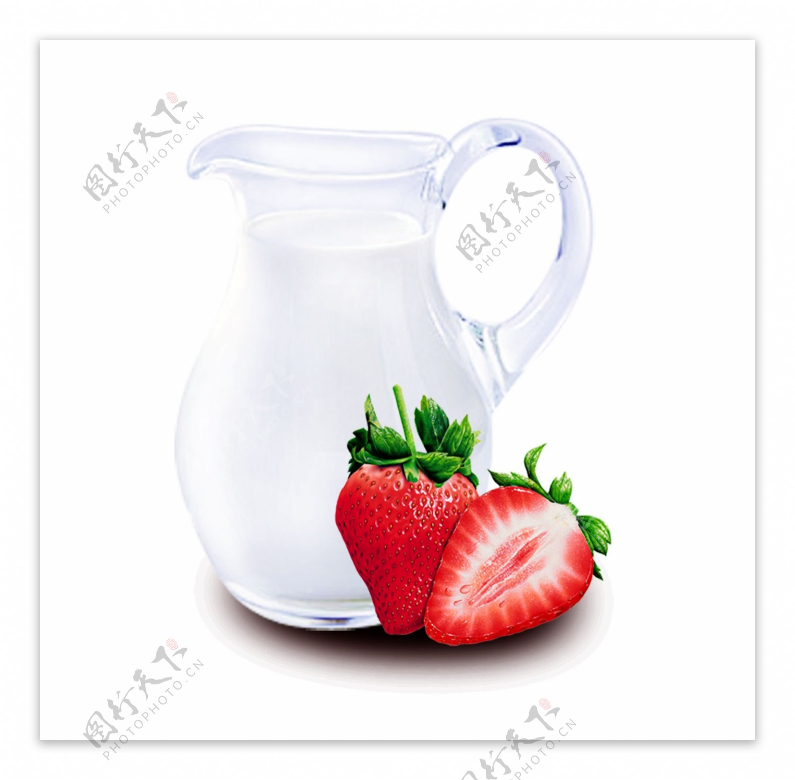 草莓牛奶杯子图片