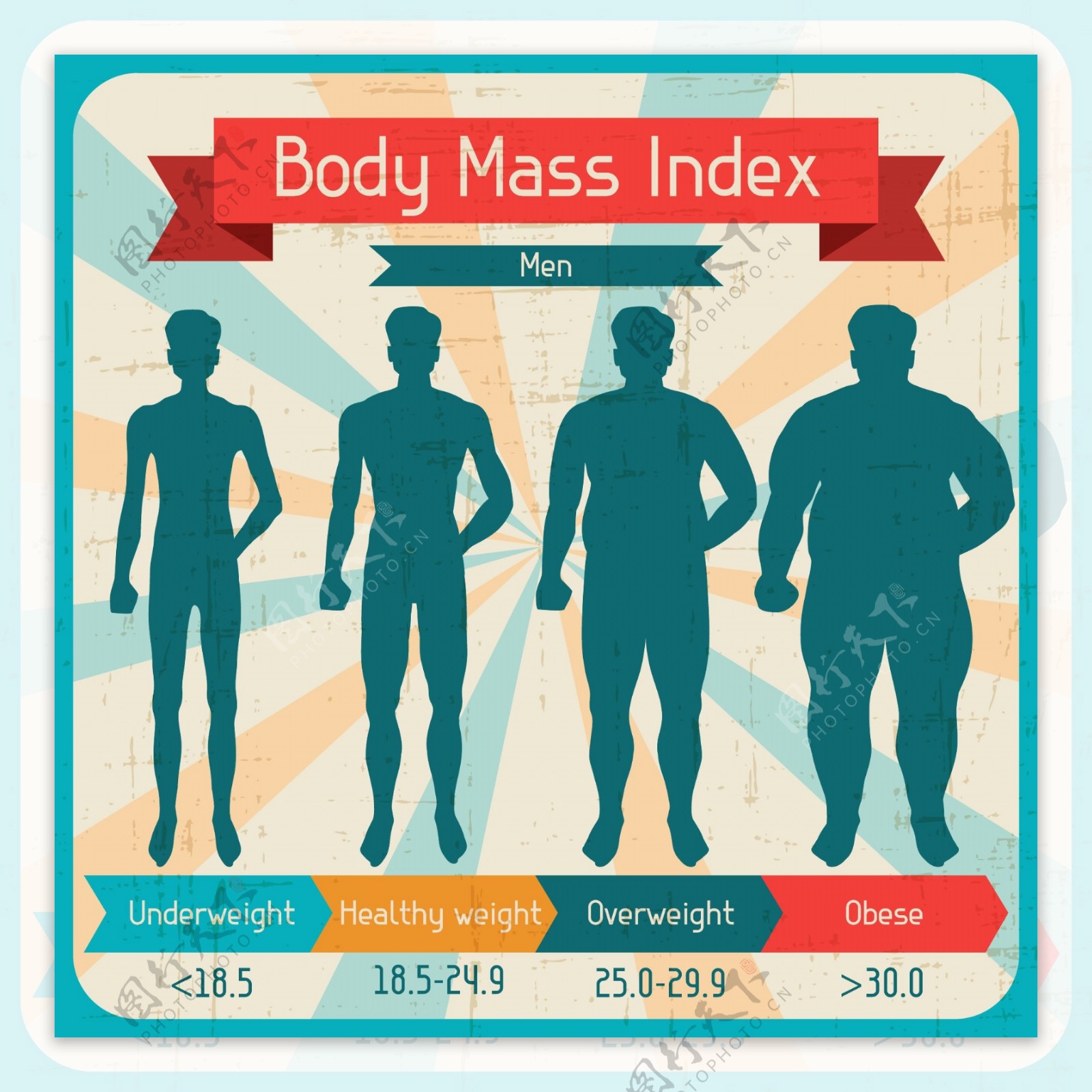 人的身体质量指数图矢量素材