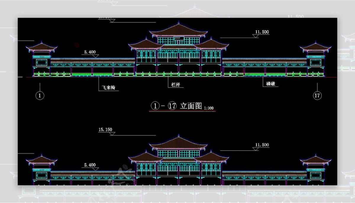 雅安市沿江仿古廊桥