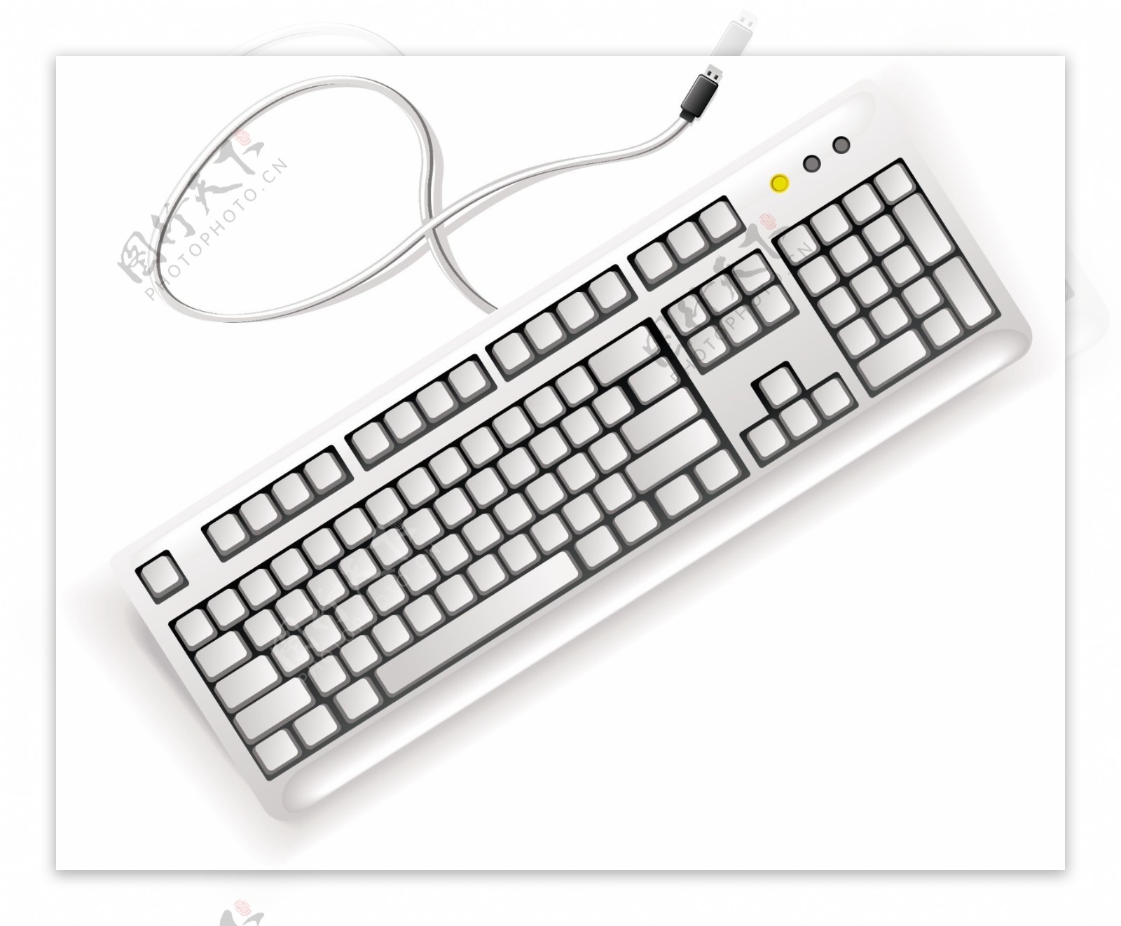 白色的电脑键盘向量