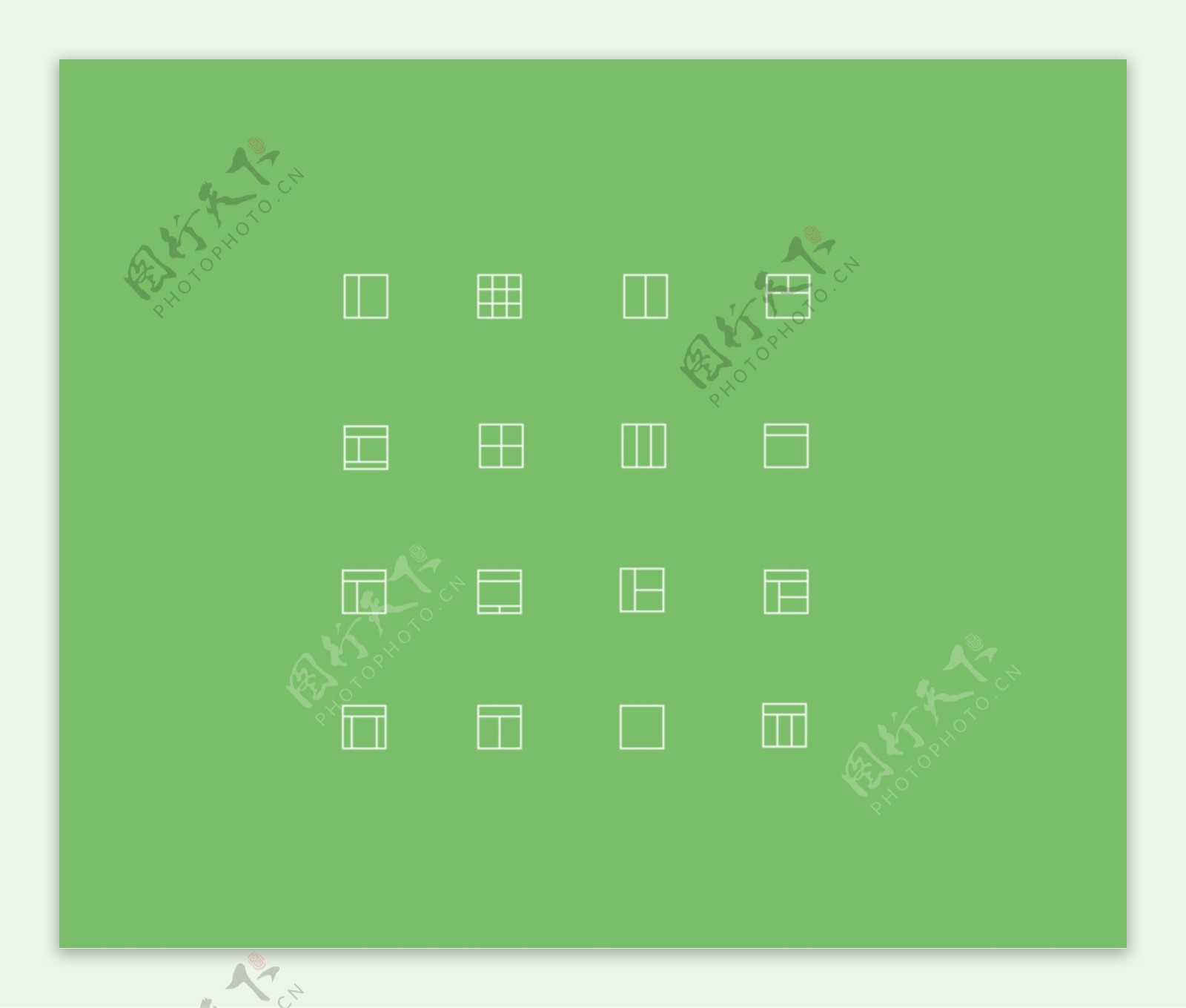 16个简单的矢量布局图标的样式设置