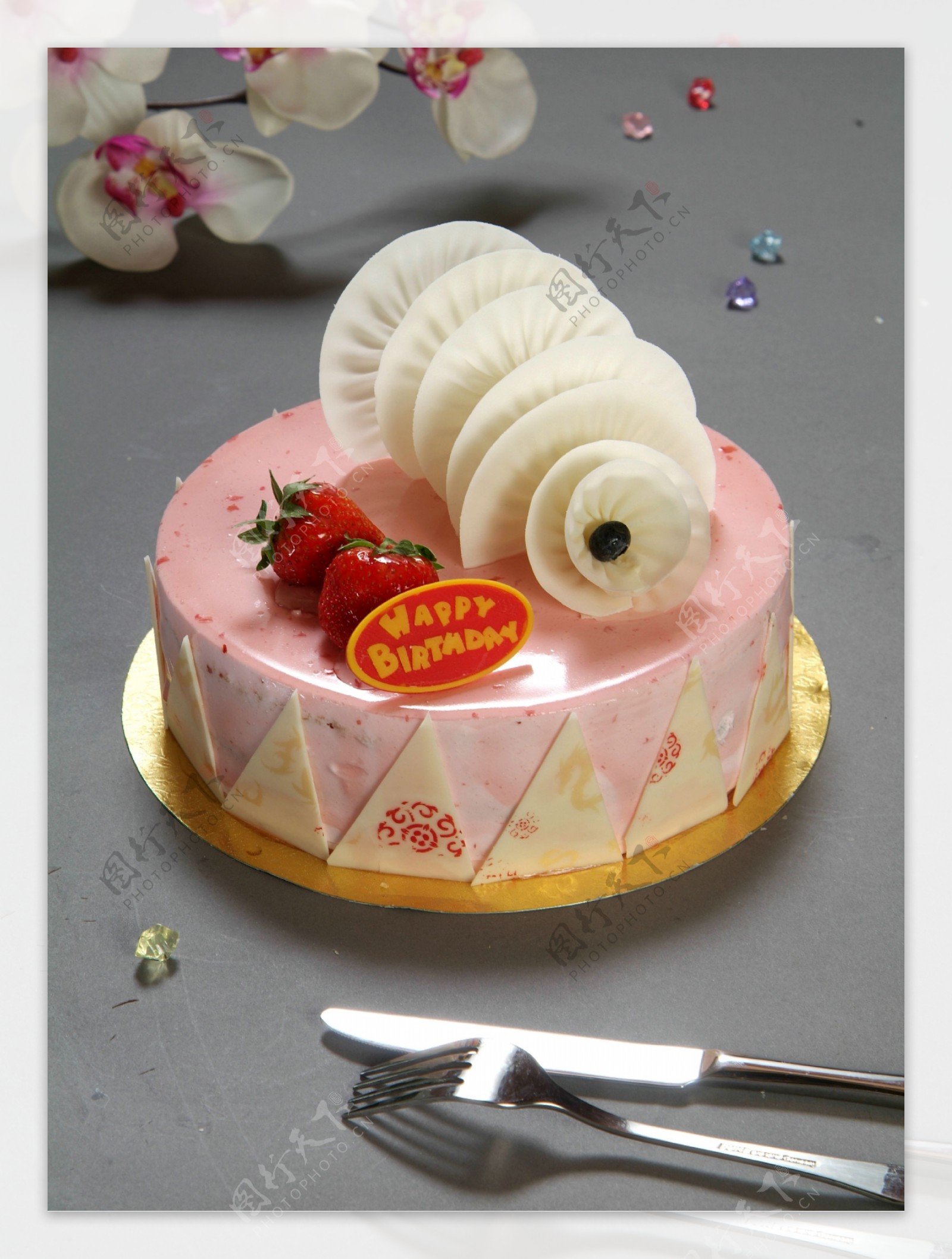 英式玫瑰蜜桃手稿蛋糕