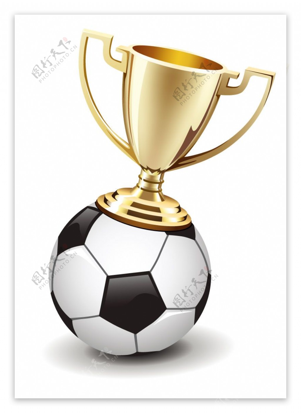足球奖杯设计矢量素材