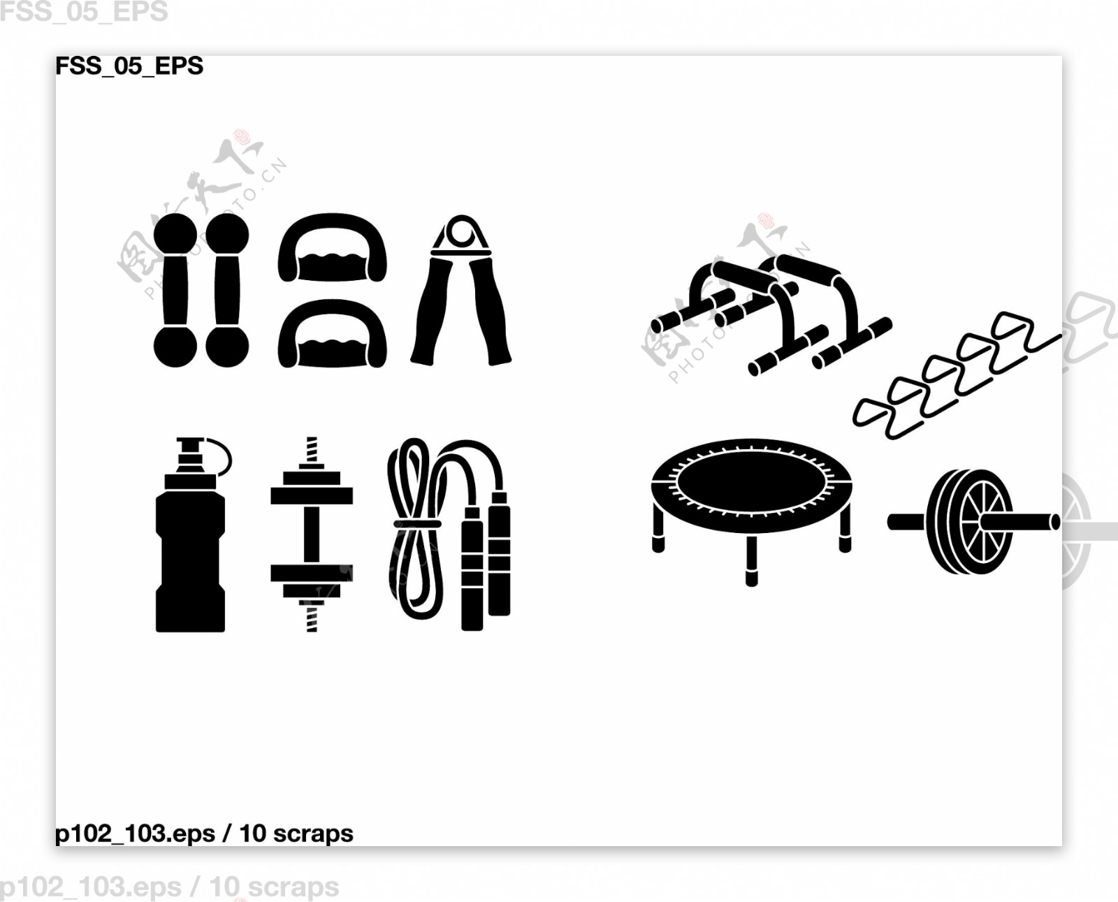 剪影元素矢量素材的体育器材设备的51要素