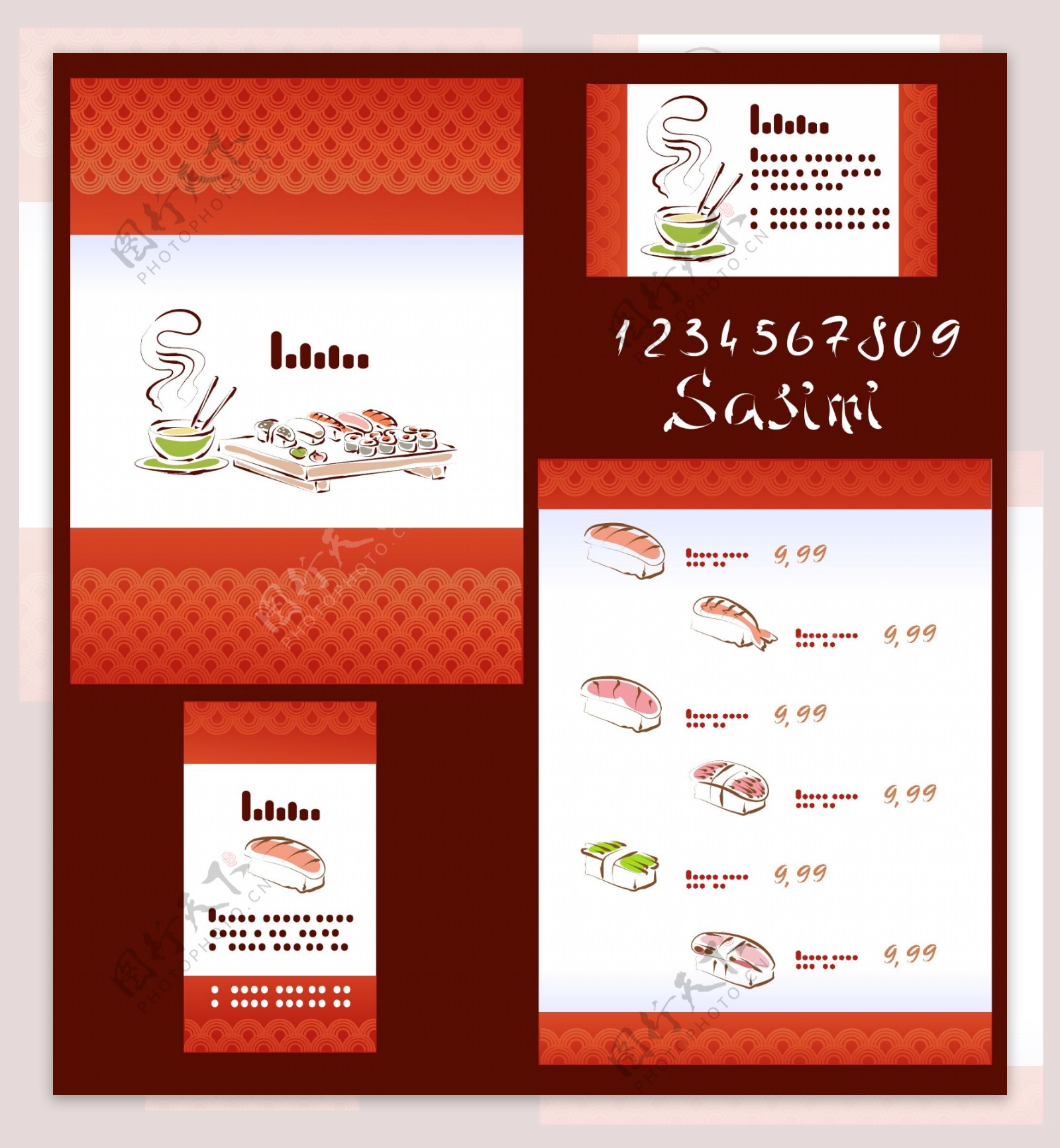 矢量日本寿司菜单模板01