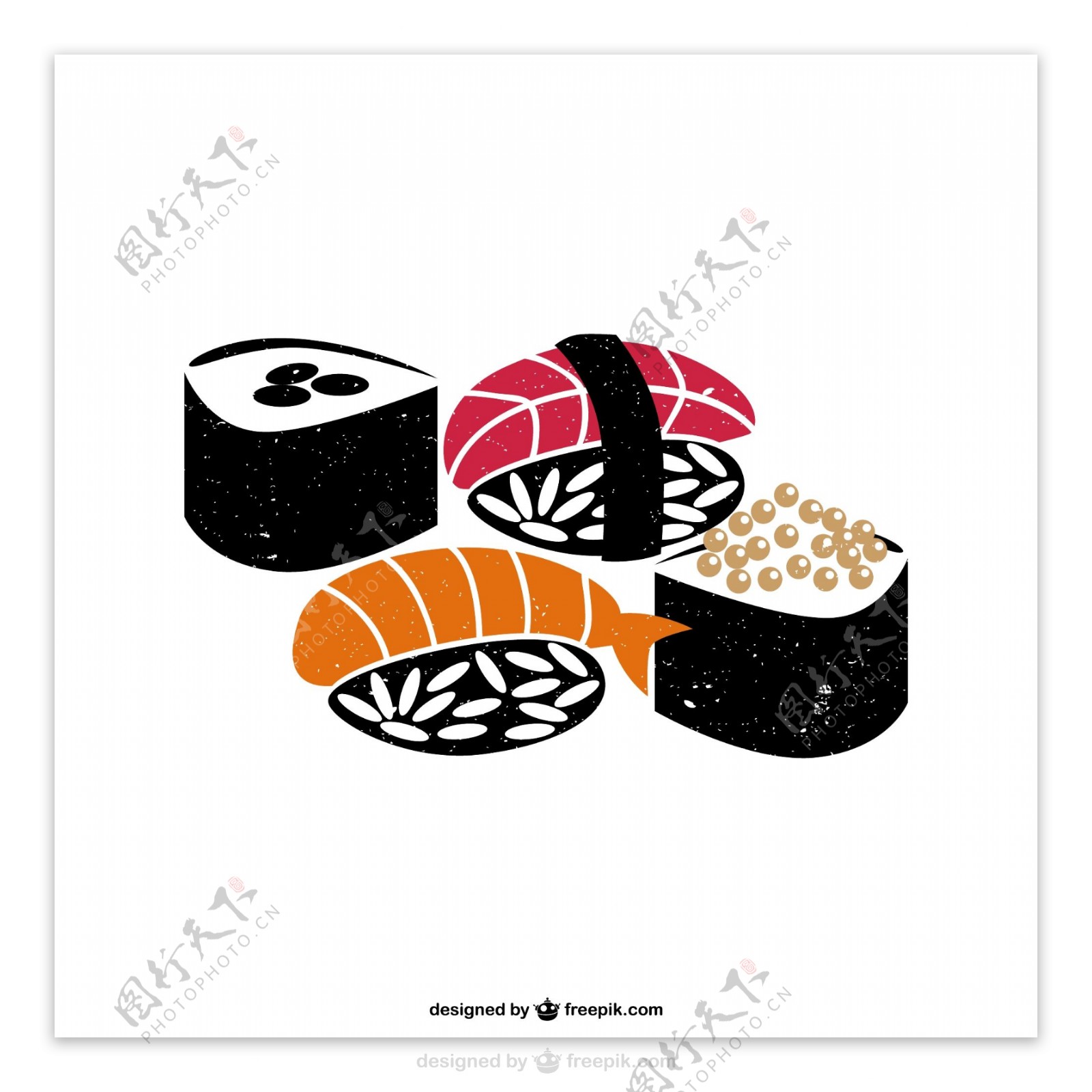美味日本寿司矢量图