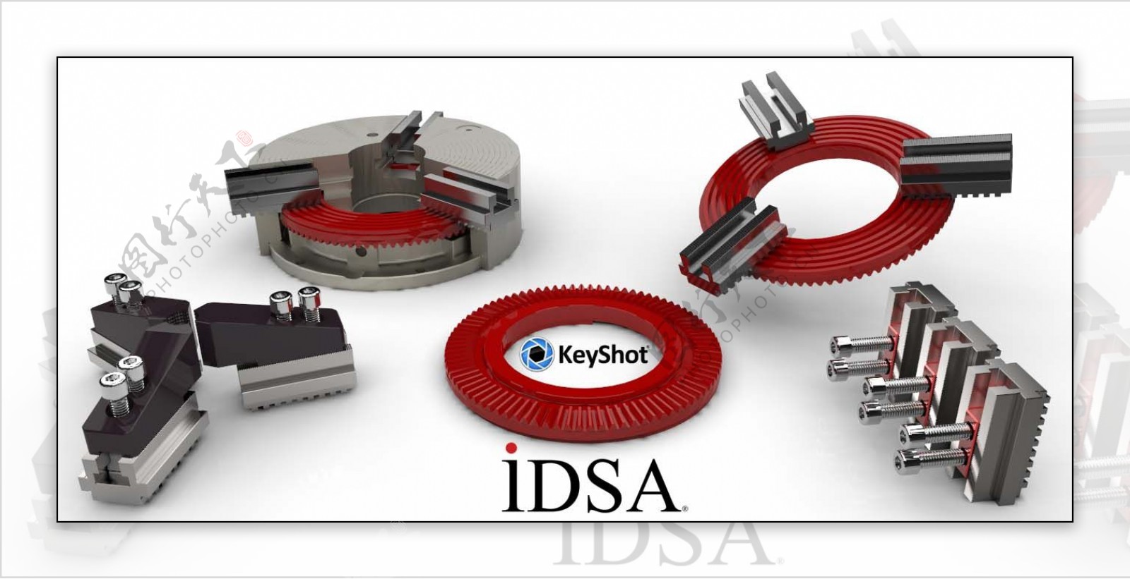 IDSA插件渲染挑战3爪卡盘