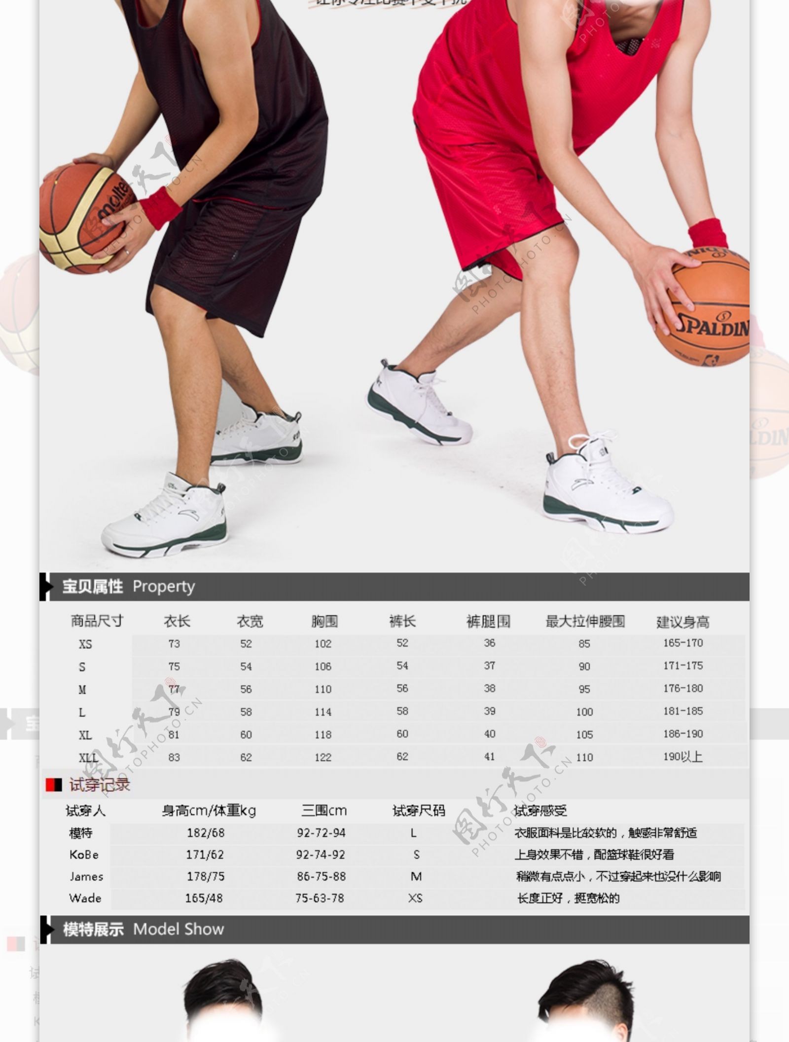 篮球服详情模特展示