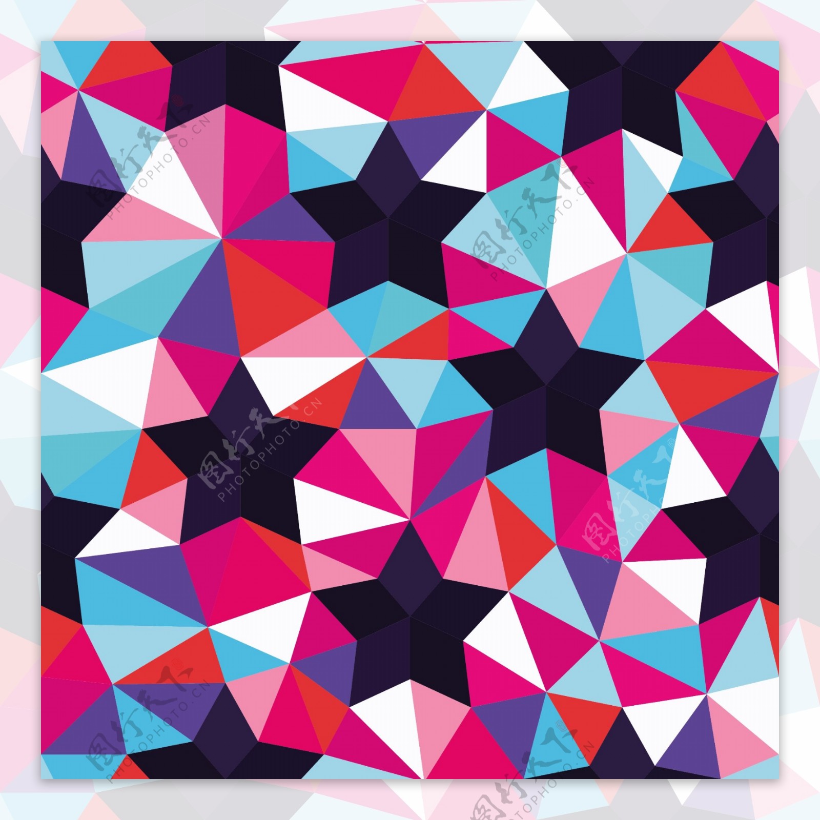 重复的几何和三角星星无缝背景三角形无缝花纹背景矢量可用于墙纸