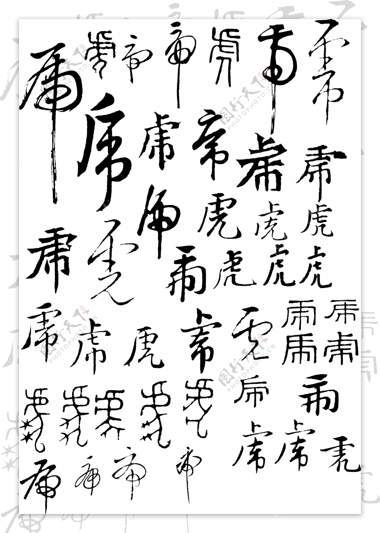 新春春节过年新年虎年2010年书法底纹背景中国年传统虎节日图片