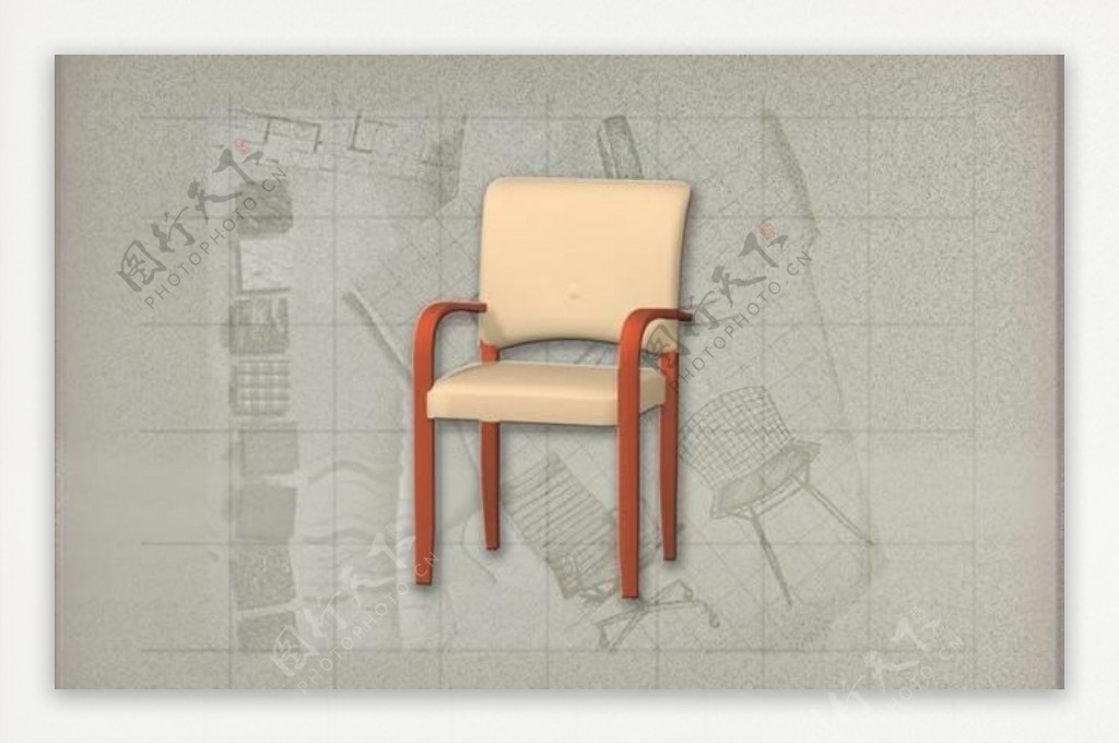 酒店风格家具椅子A0093D模型