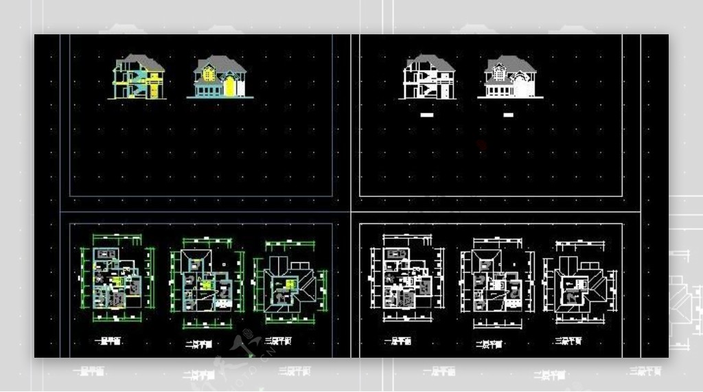 三层简易民用房别墅设计方案图12x15