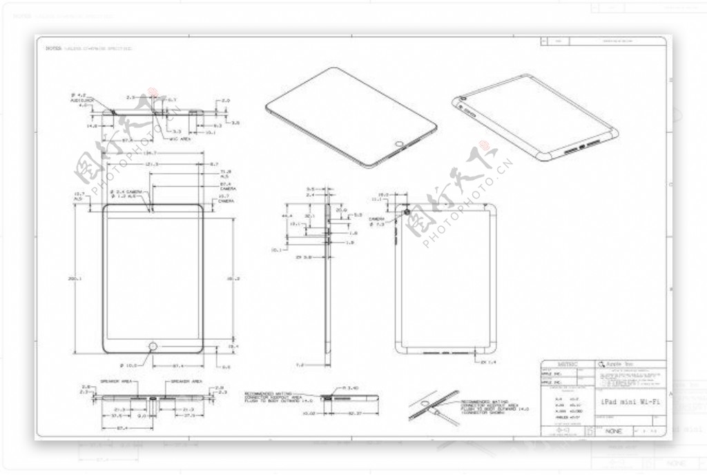 iPad尺寸图psd素材
