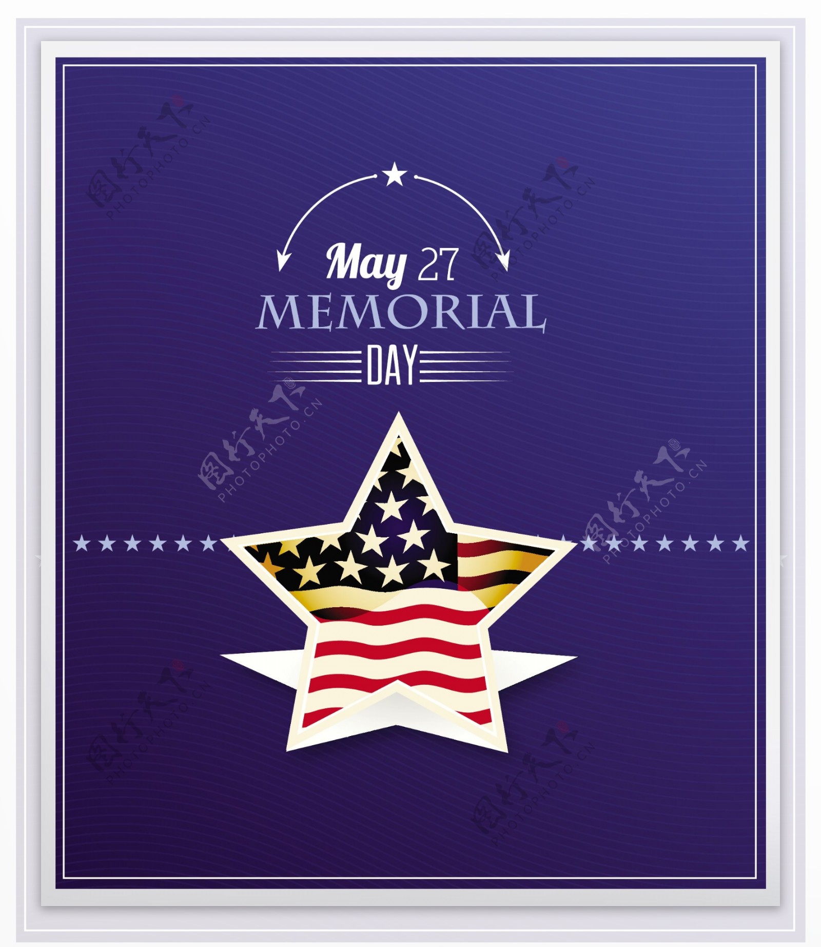 美国的碎片和明星纪念日的矢量插图
