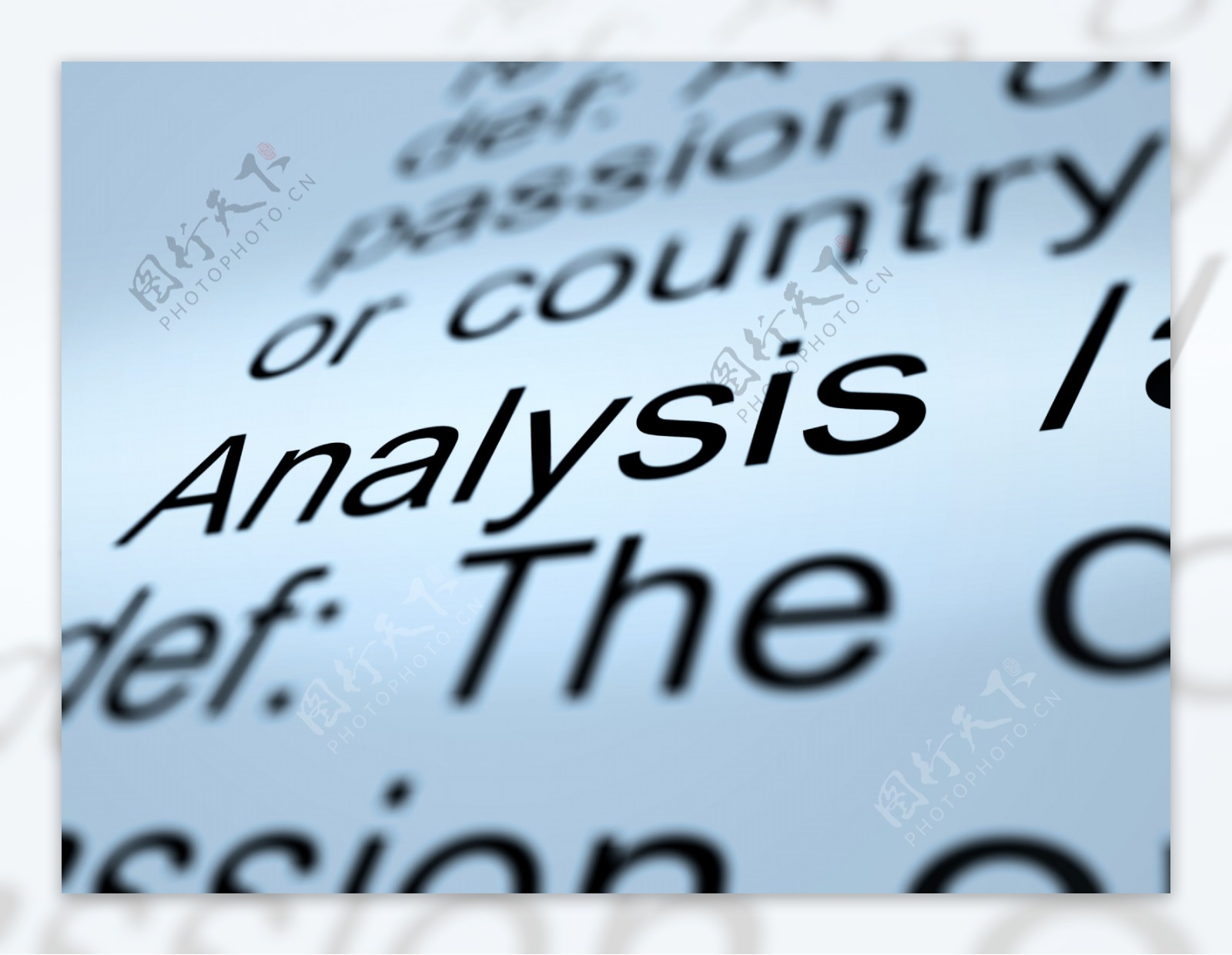 分析定义特写显示探测研究或检查