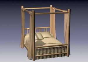 欧式床传统家具3D模型2