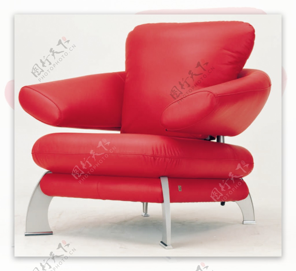 欧洲风格的现代红色的单人沙发