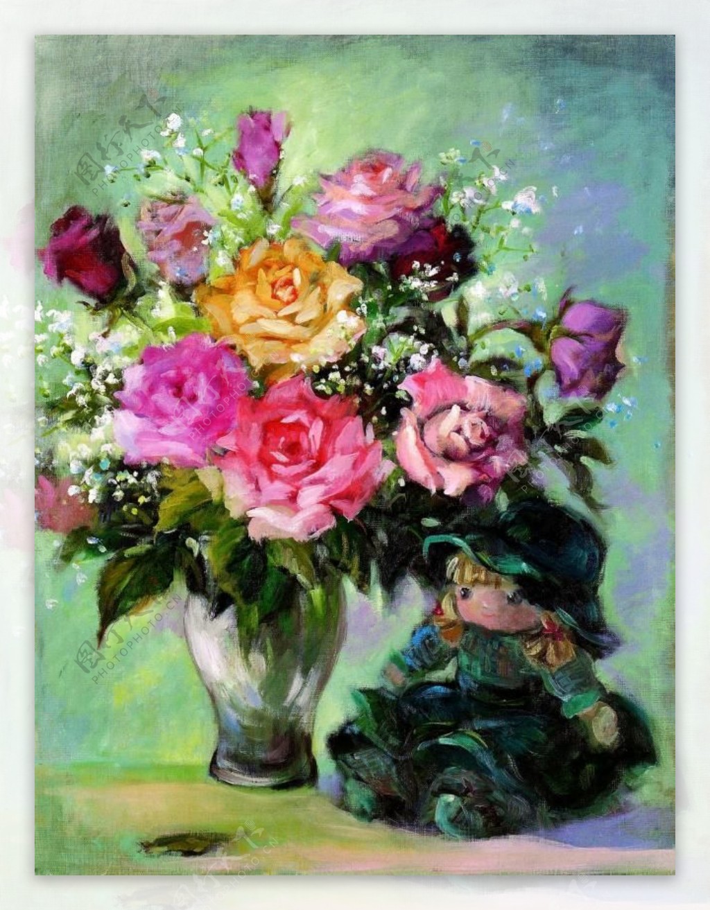 闈欑墿鑺卞崏83113静物花卉油画超写实主义油画静物
