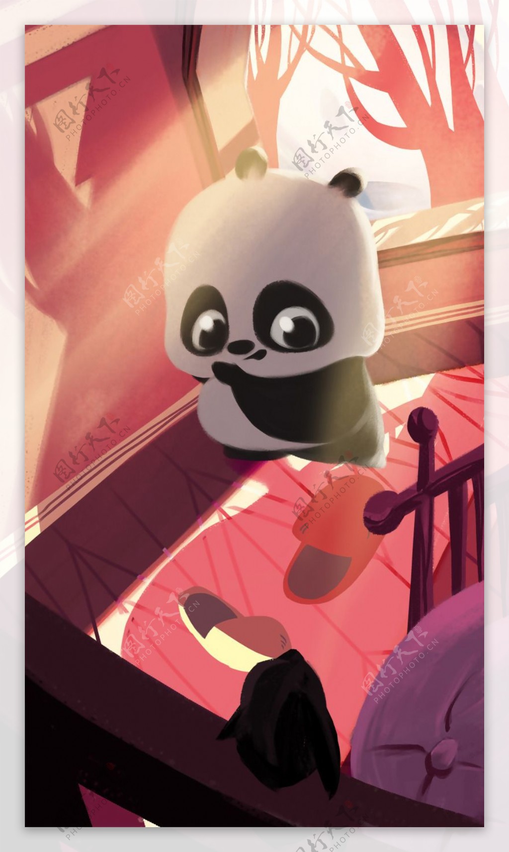 位图插画师simoninn中国熊猫植物免费素材