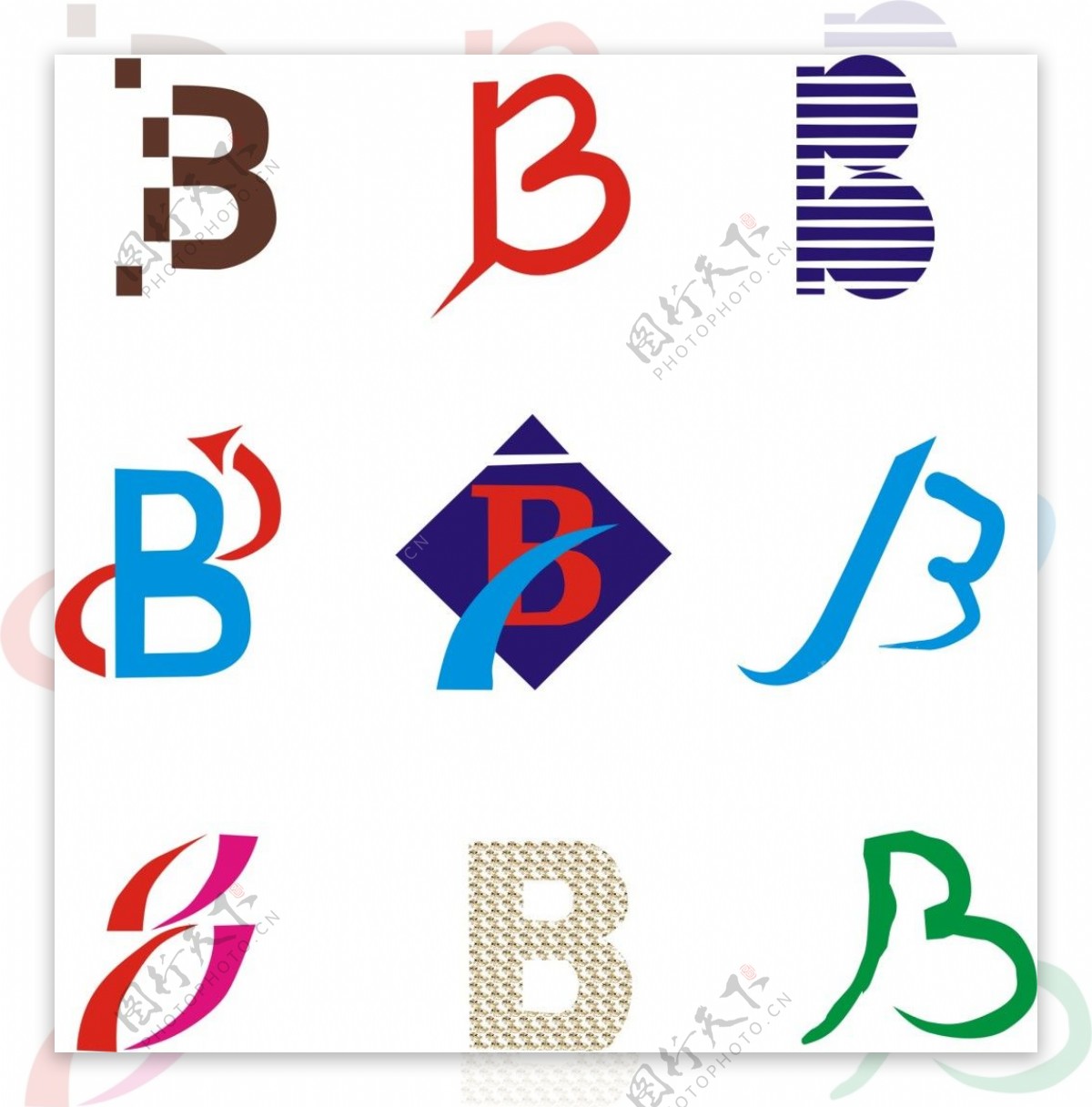 B字母LOGO设计素材