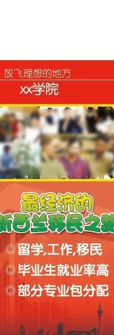 国际学院移民新西兰留学易拉宝图片