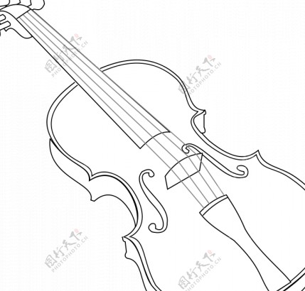 小提琴轮廓矢量图像