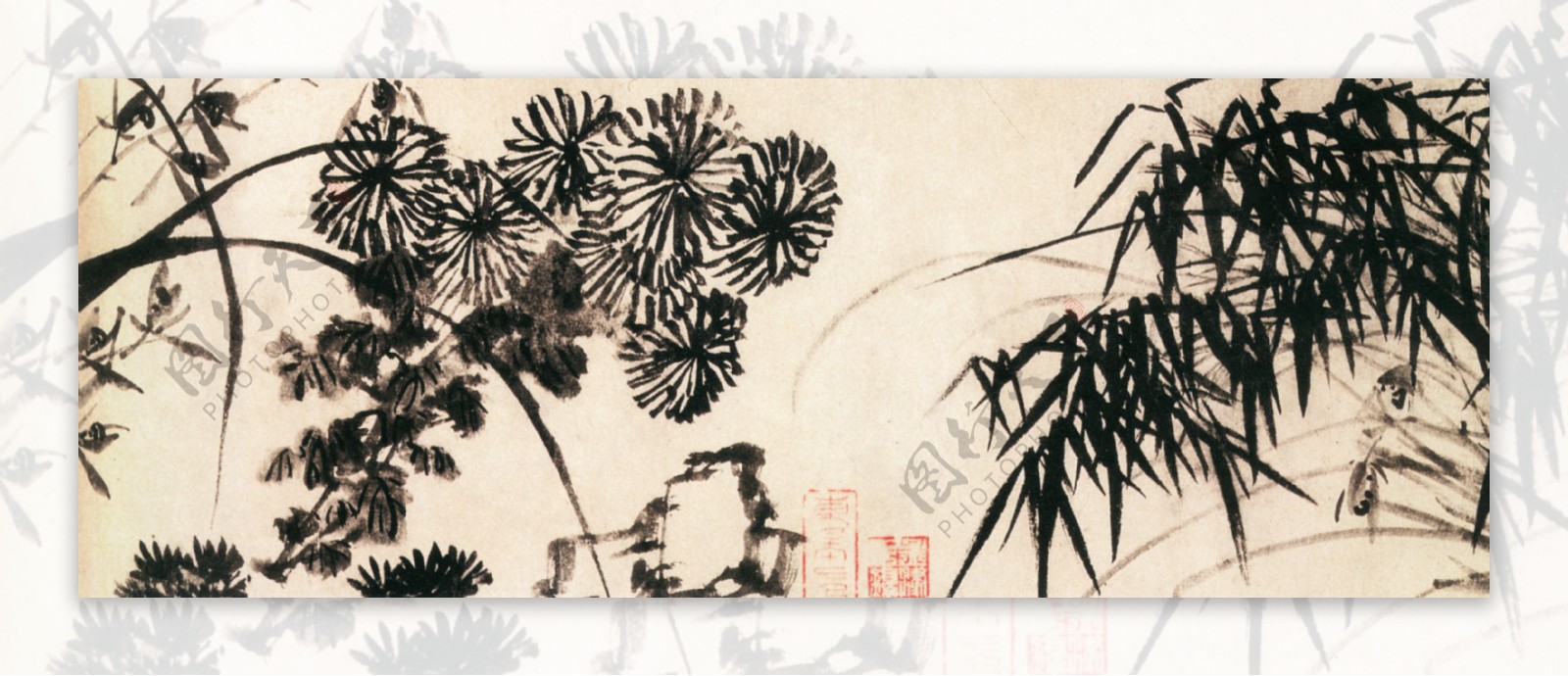 兰竹菊图图片